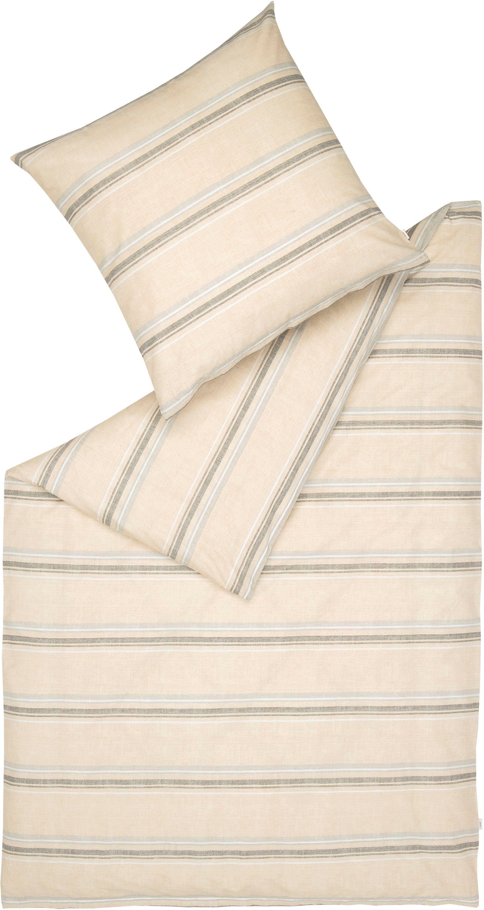 Esprit Bettwäsche Adrien, Chambray, 2 teilig, mehrfarbige Querstreifen