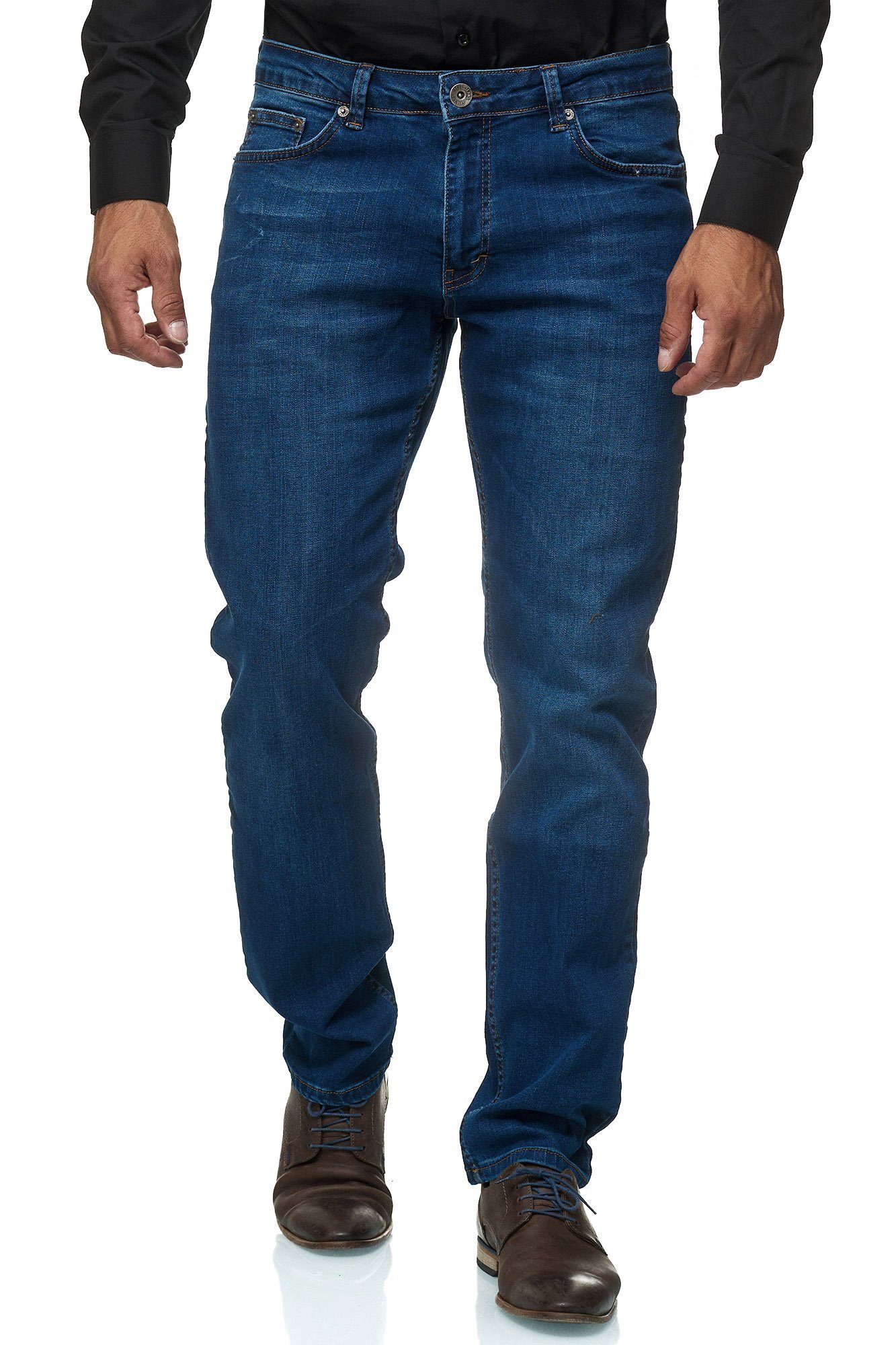 JEEL Regular-fit-Jeans 305 Straight Cut Herren Jeans 5-Pocket Design 03-Blau
