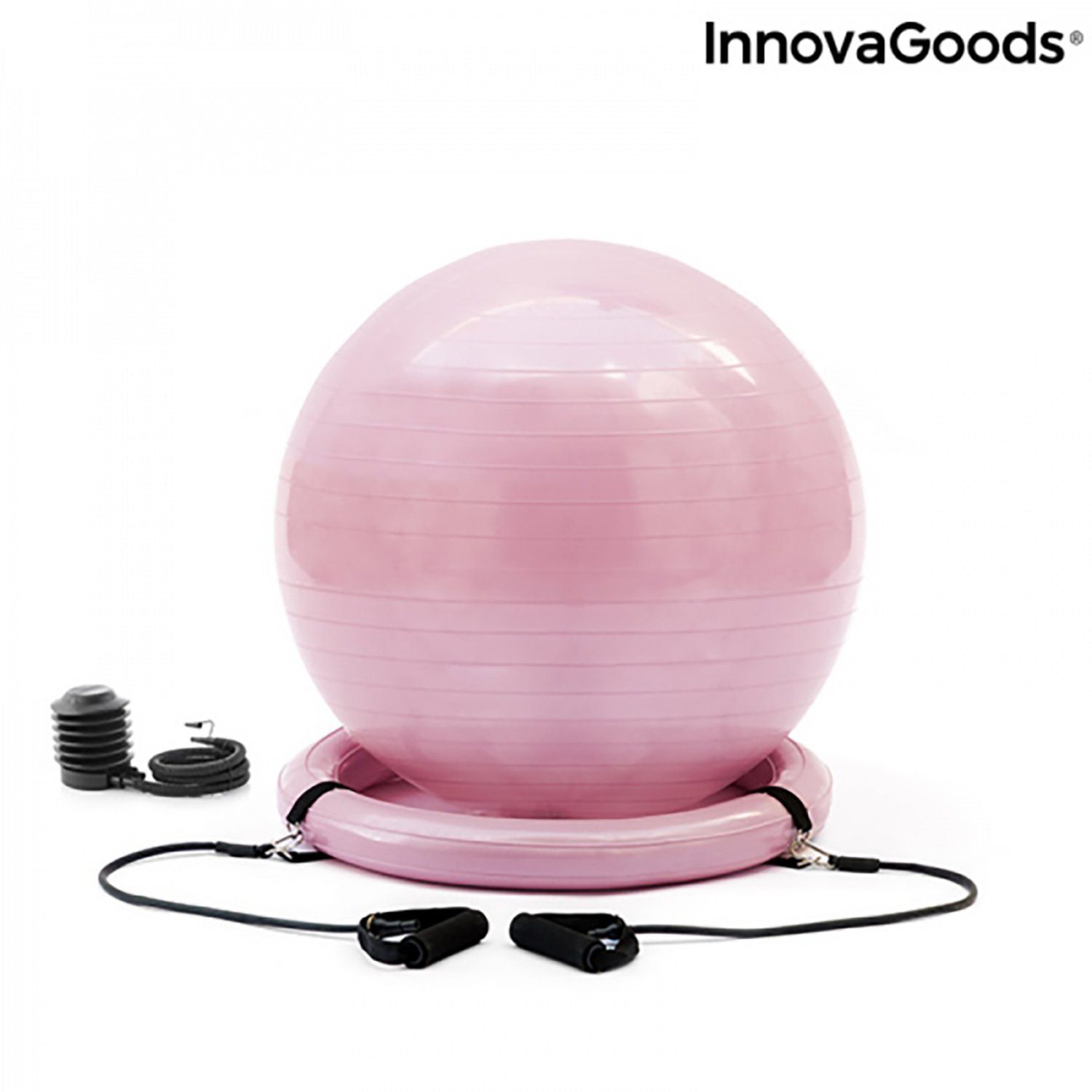 InnovaGoods Yogaball YOGA-BALL MIT STABILITÄTSRING ASHTANBALL UND WIDERSTANDSBÄNDERN