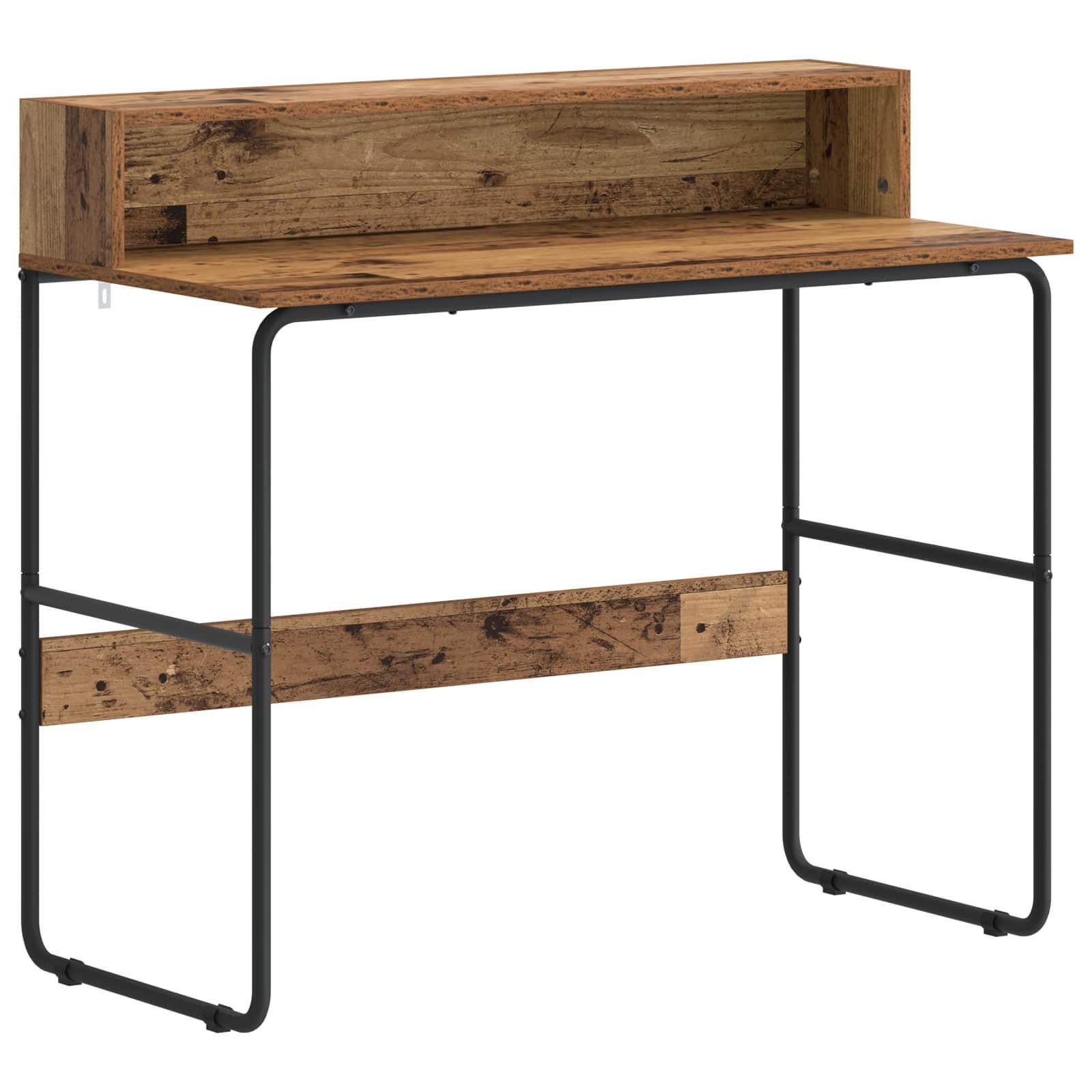 vidaXL Schreibtisch Schreibtisch mit Stauraum Altholz 100 x 50 x 91 cm (1-St)