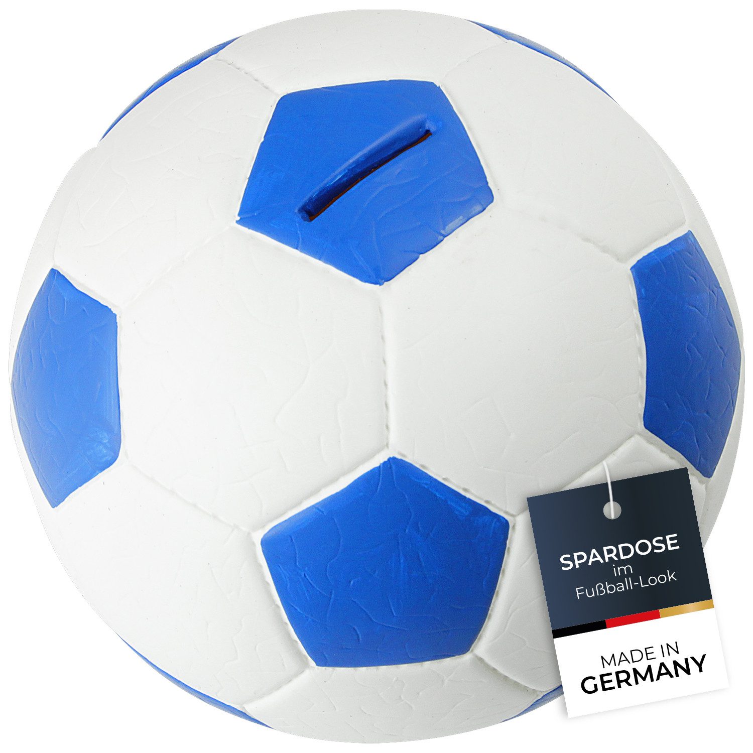 HMF Spardose 4790-05 Spardose Fußball Lederoptik, 15 cm Durchmesser, blau-w günstig online kaufen