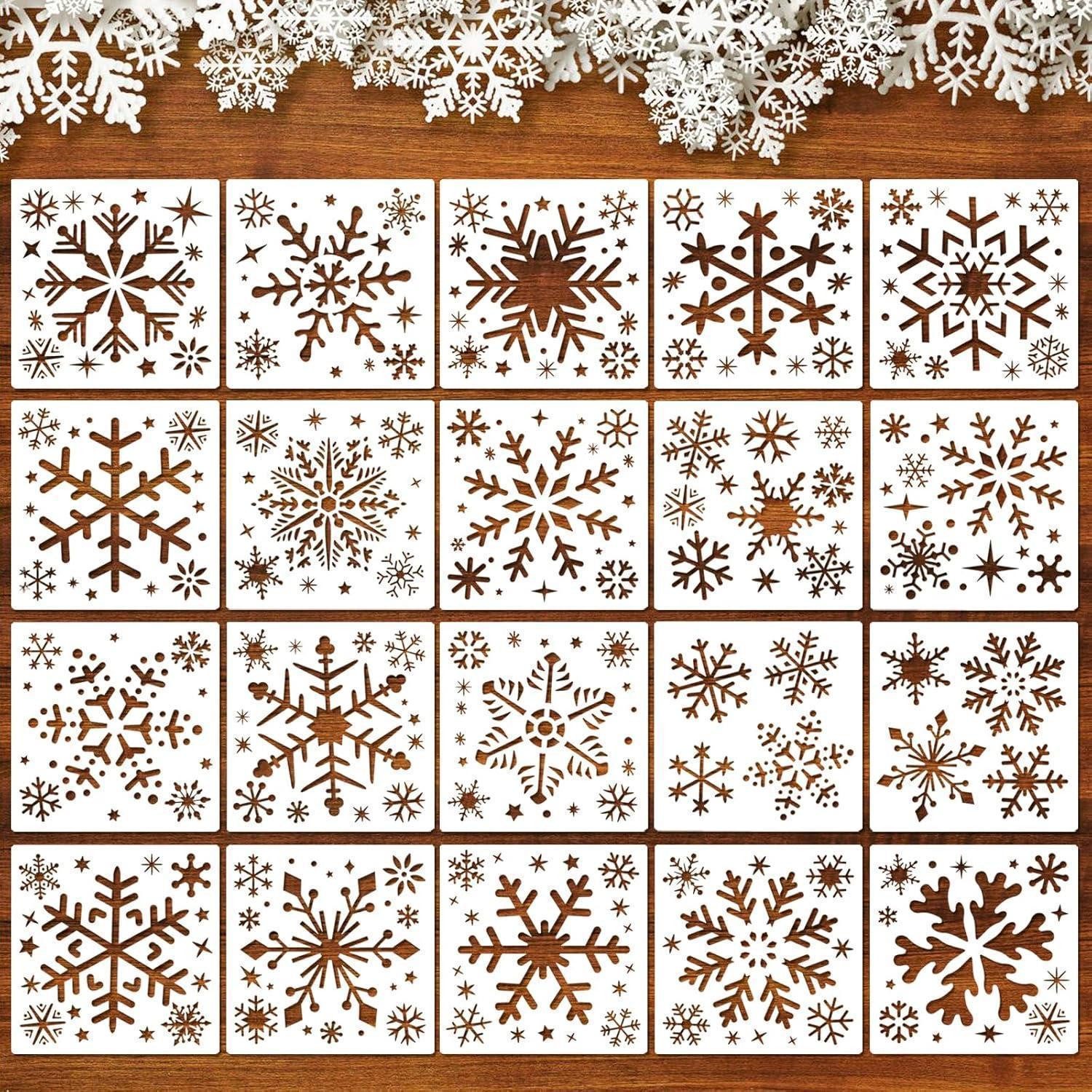 LuxusKollektion Malschablone Schablone Weihnachten Schneeflocken Vorlage Plastikschablonen DIY