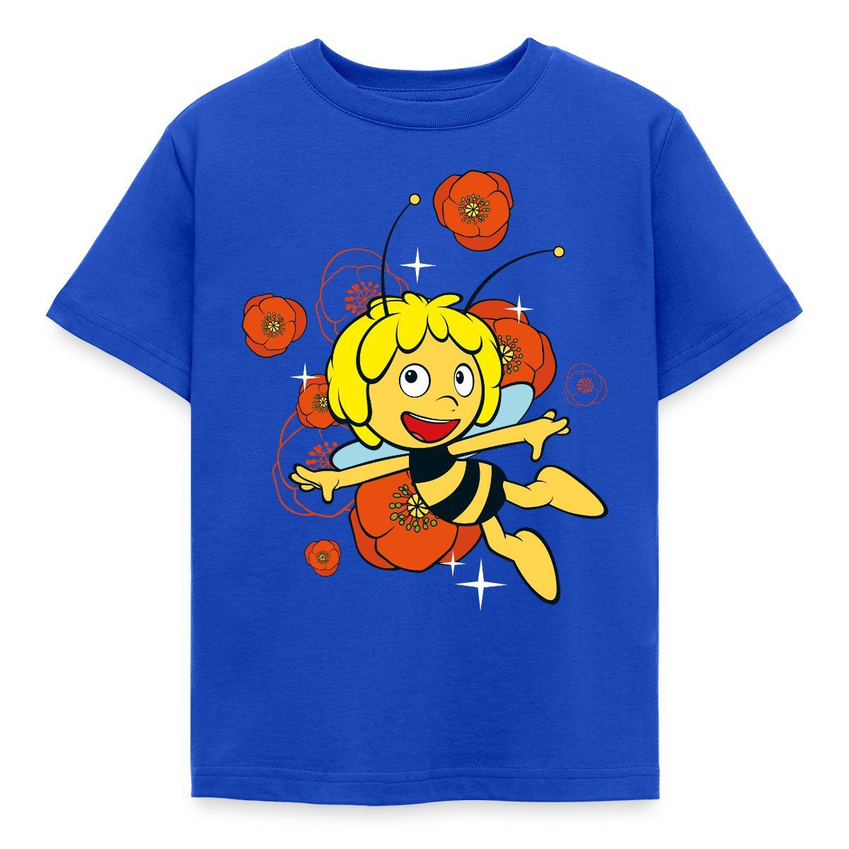 Spreadshirt T-Shirt Biene Maja Mohnblumen Kinder T-Shirt (1-tlg)