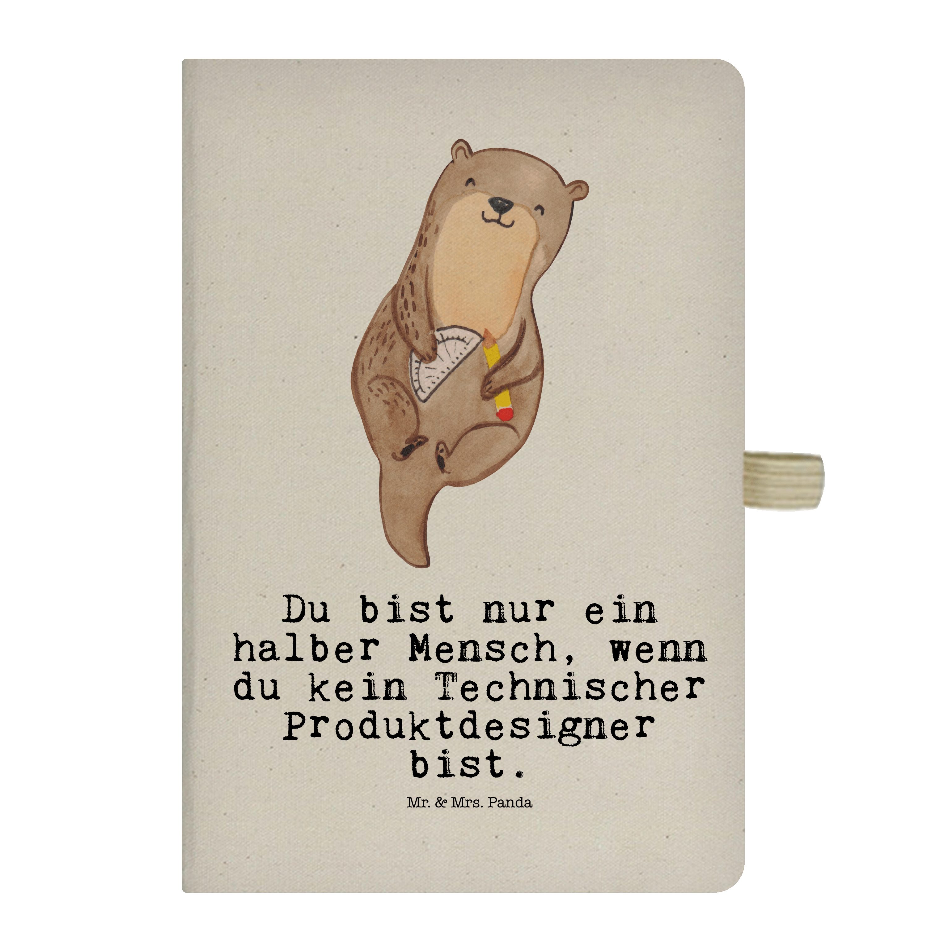 Mr. & Mrs. Panda Notizbuch Technischer Produktdesigner mit Herz - Transparent - Geschenk, Schenk Mr. & Mrs. Panda