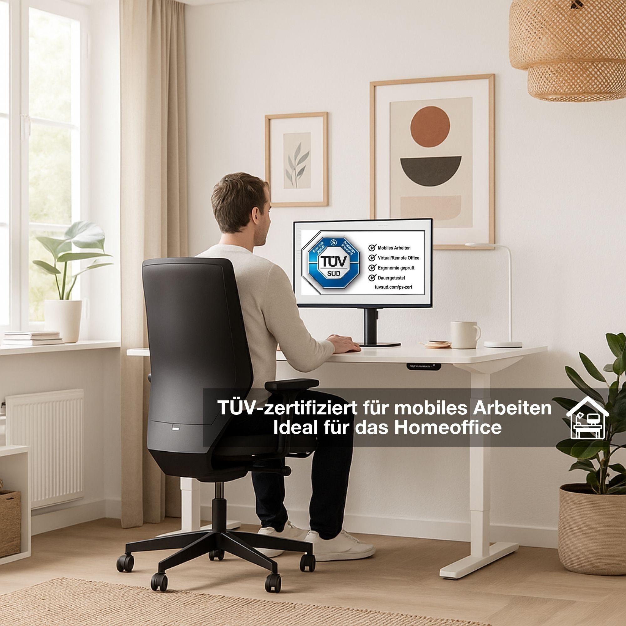 ASSMANN Büromöbel Schreibtisch Y-LINE Curved (120x70cm Schwarz Eiche Tabak günstig online kaufen