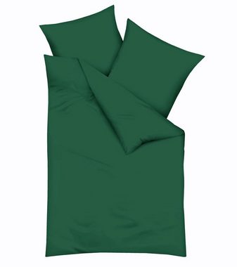Bettwäsche Uni Einfarbig Dunkel Grün Modern versch. Größen, Kaeppel, Biber, 2 teilig, zeitlos und elegant