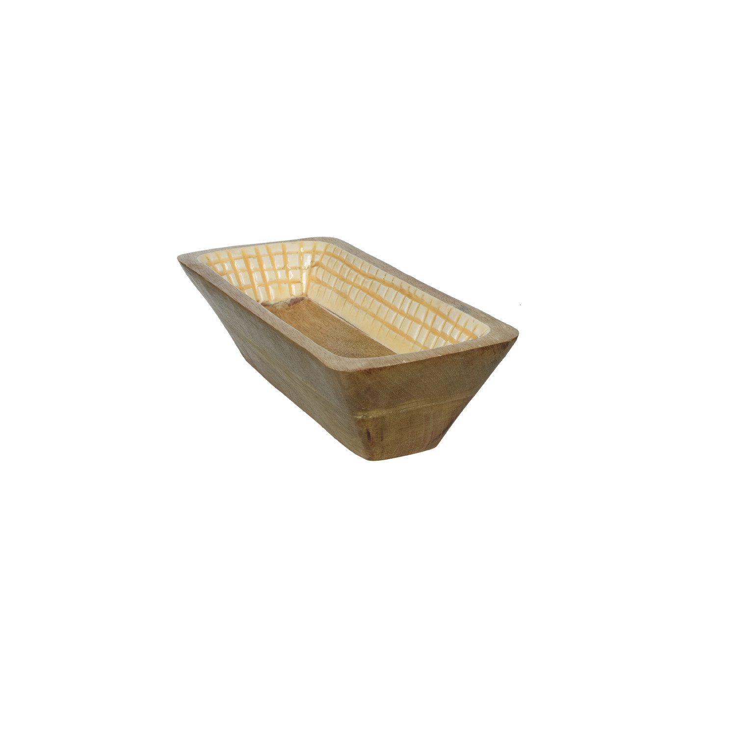 MARELIDA Dekoschale Deko Schale rechteckig Mangoholz Kerzen Zierschale Dekotablett 30cm