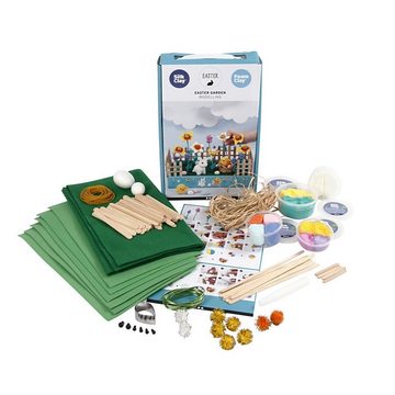 creativ company Kreativset 97078, Ostergarten Set - Material Set -, Umfangreiches Kreativmaterial für einen farbenfrohen Ostergarten