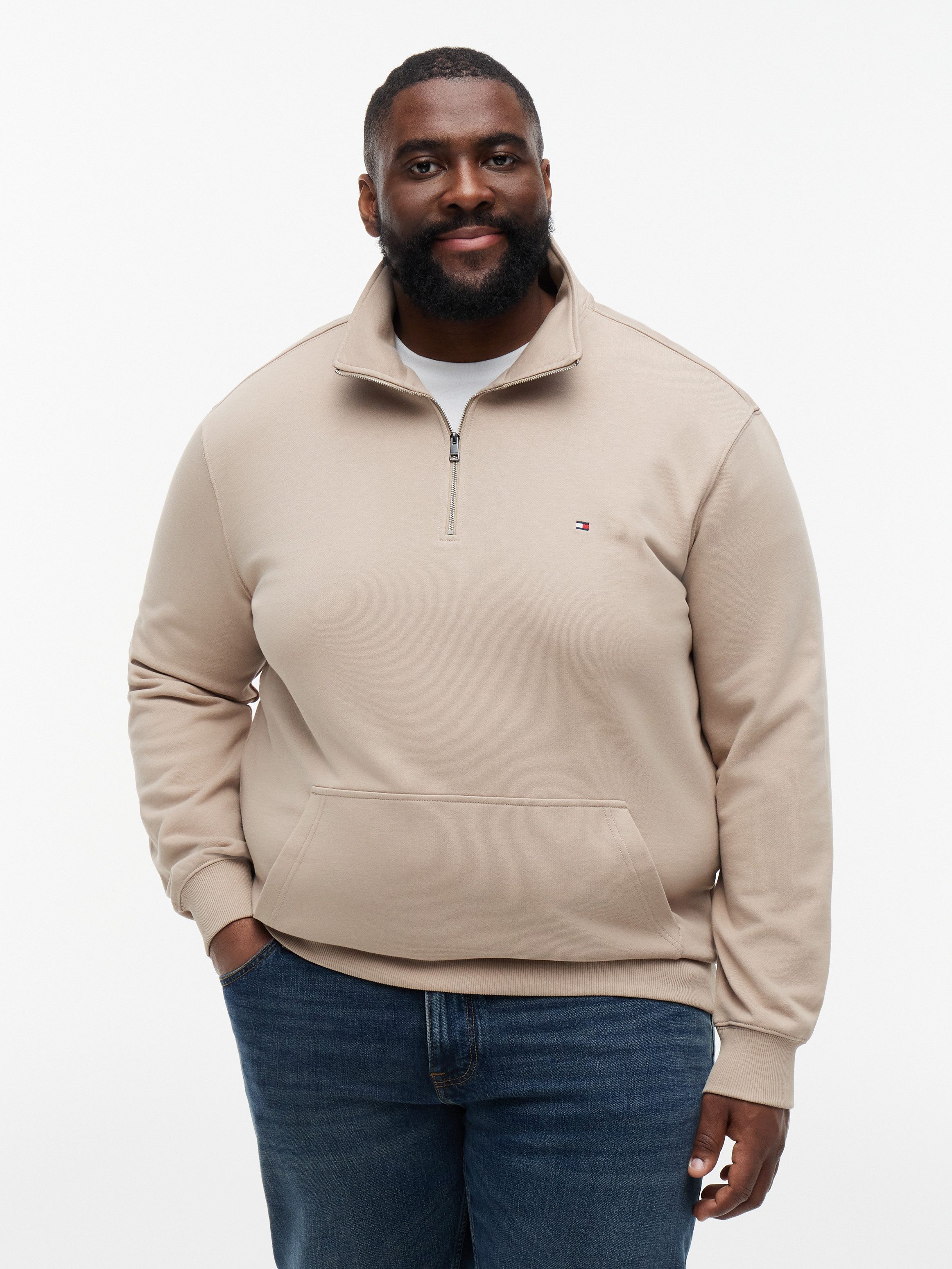 Tommy Hilfiger Big & Tall Sweatshirt BT-ESSENTIAL TERRY NEW 1/4 ZIP Große Größen