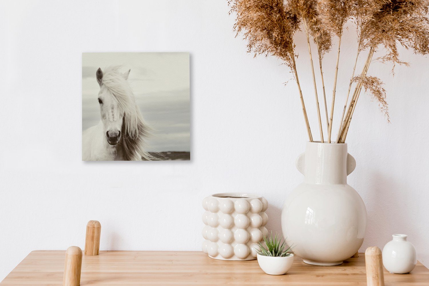OneMillionCanvasses® Mähne, für Leinwand - (1 - Strand Wohnzimmer Leinwandbild St), Pferd Bilder Schlafzimmer