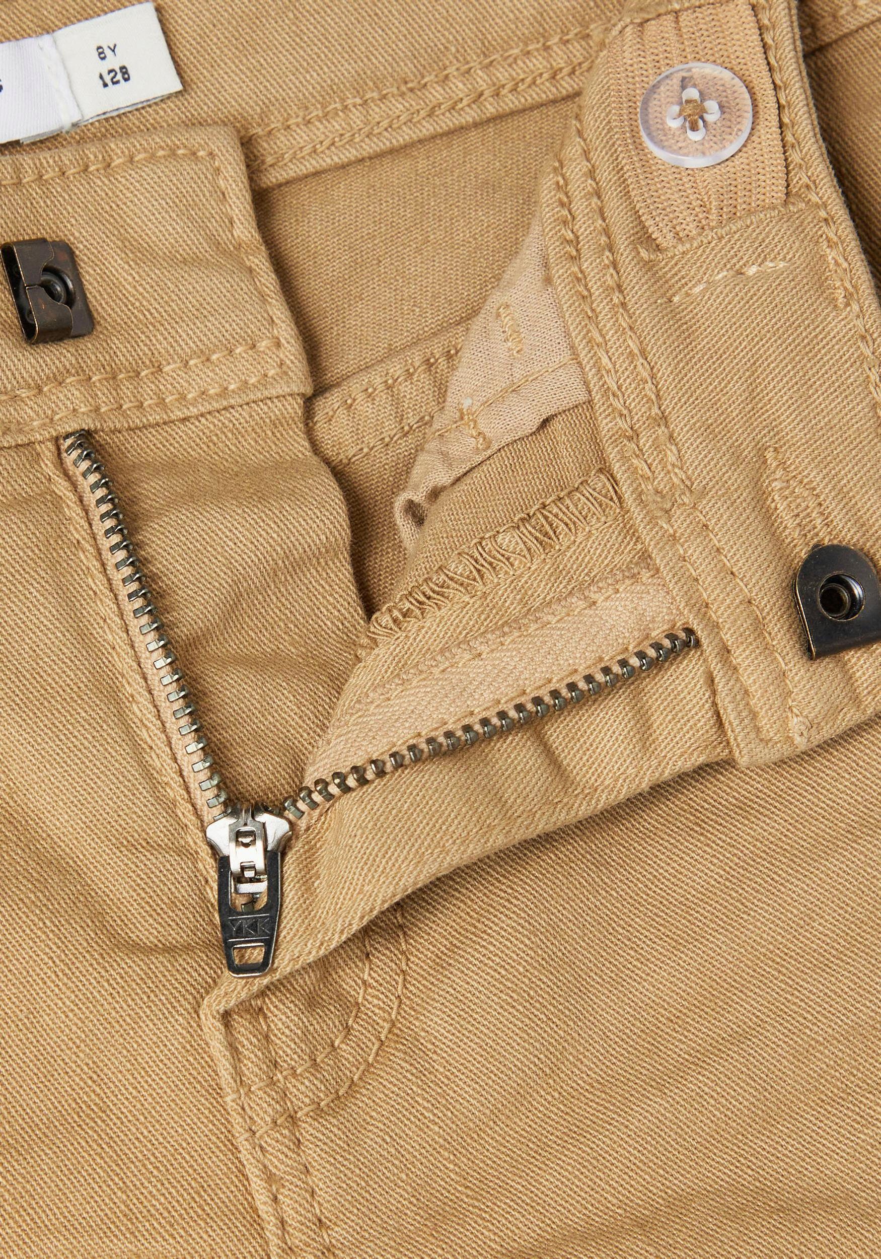 Name It Röhrenhose NKMTHEO für Jungen mit verstellbarem Bund und schmaler Silhouette slim fit, Twill, Reißverschluss, uni