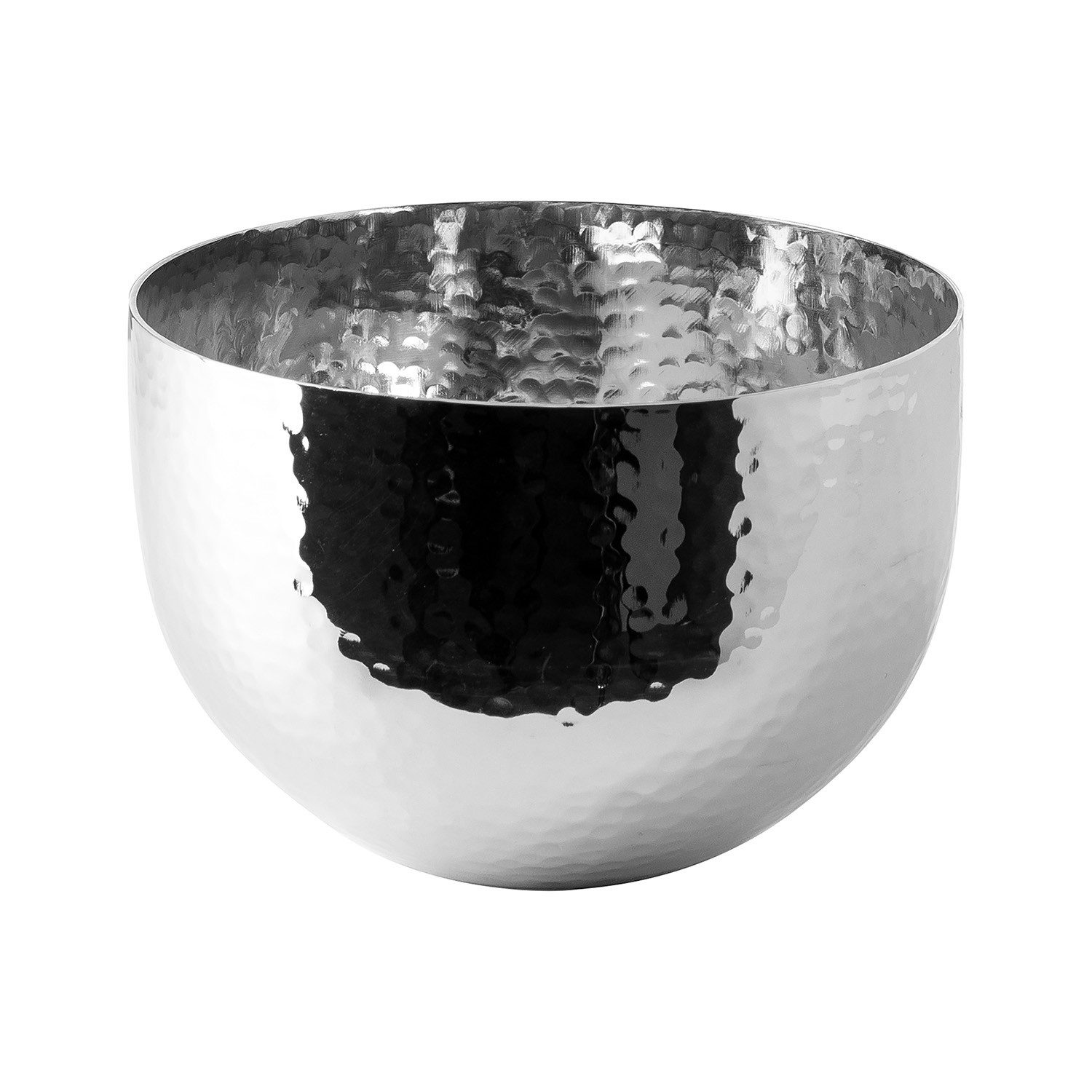 Fink Dekoschale MIRTA Schale - silberfarben - Edelstahl - H. 7cm x B. 11cm x D. 11cm (1xSchale, 1 St., Geschenkidee - Deko), Edelstahl Servierplatte & Dekoschale - Glasschale Dekoobjekt 70cm