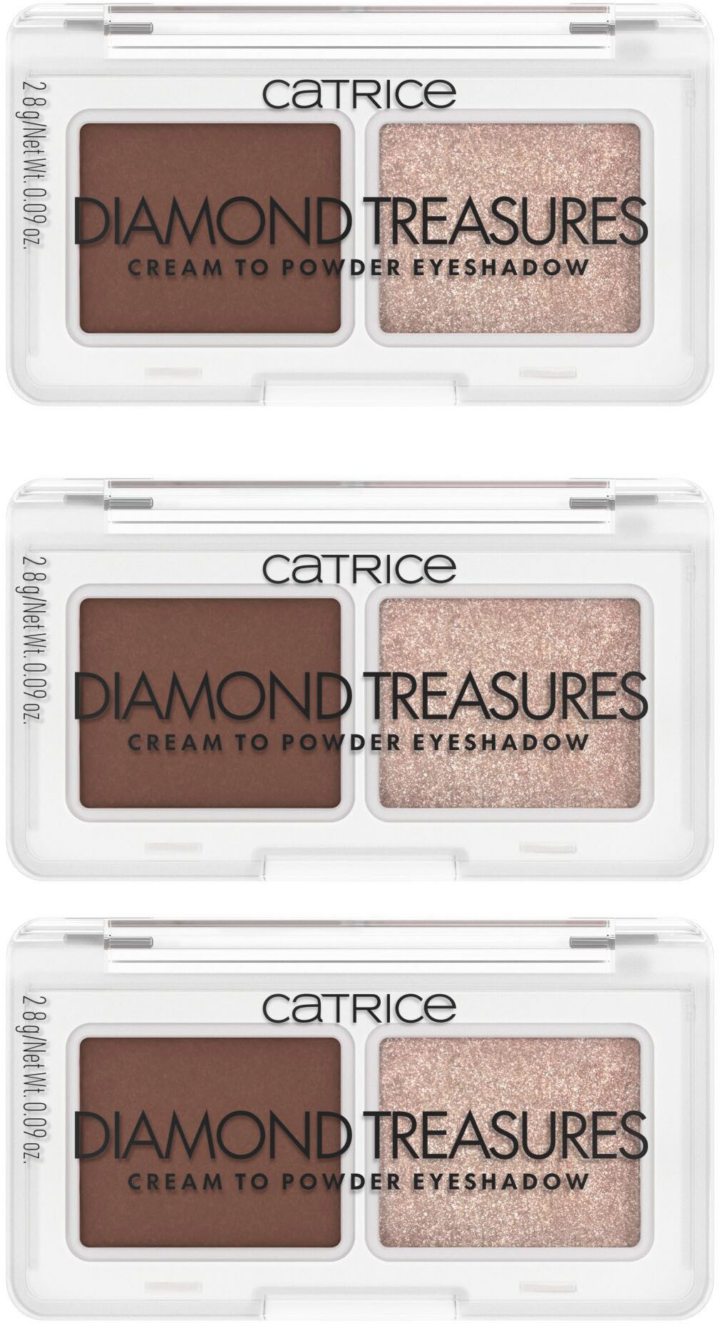 Catrice Lidschatten-Palette Diamond Treasures Cream to Powder Eyeshadow, 3-tlg., Farbton 010 Hazel Spark: Perfekt für vielseitige Augen-Make-ups