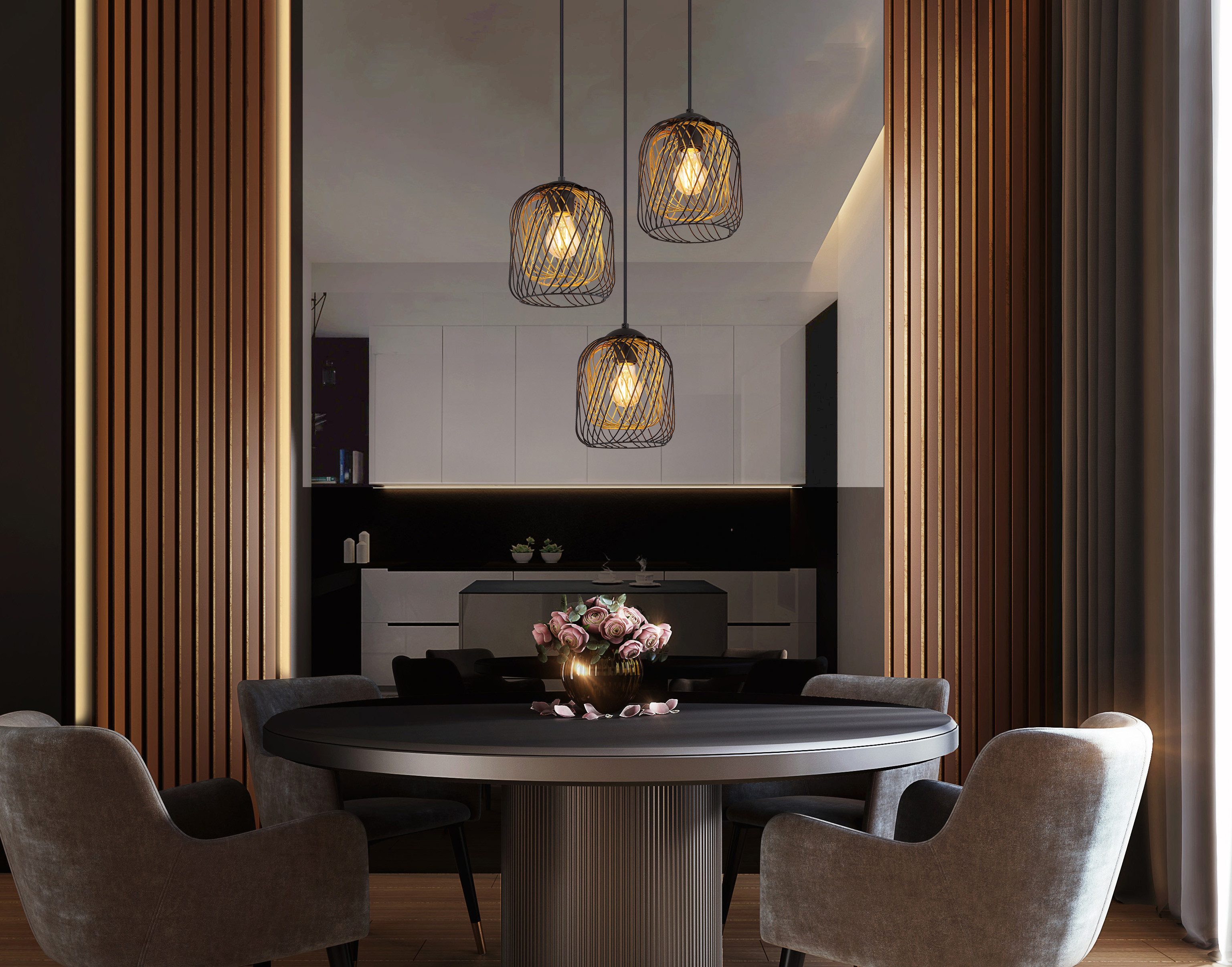 GLOBO LIGHTING Hängeleuchte DICHTI, ohne Leuchtmittel, Hängelampe/Pendelleuchte/Esszimmer/Wohnzimmer/Esstisch