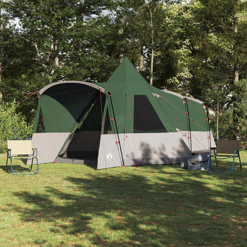 vidaXL Tipi-Zelt Teepee Zelt für 8 Personen mit Dach Grün 720 x 465 x 295 cm, (1 tlg)