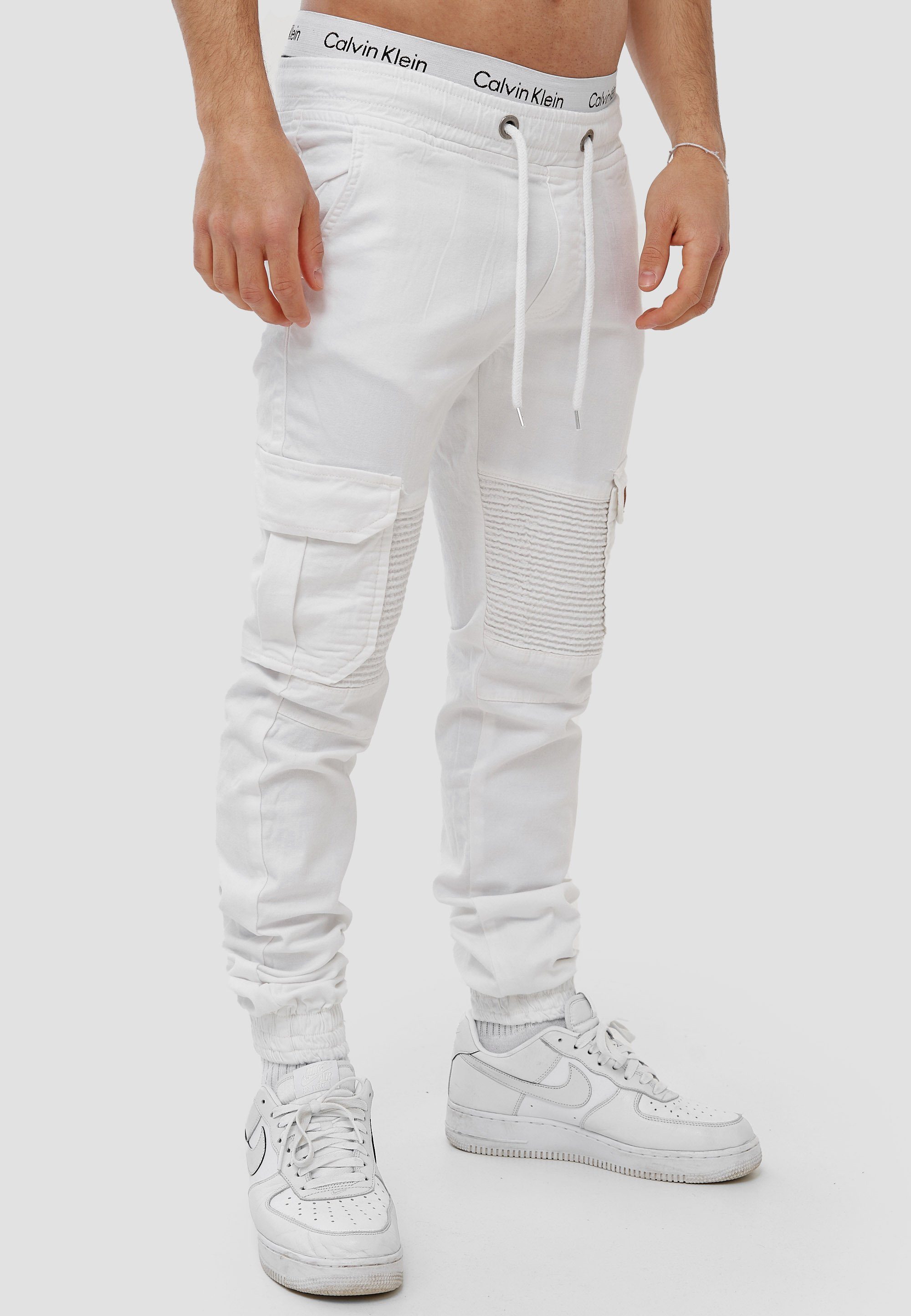 OneRedox Straight-Jeans Cargohose Streetwear, Casual 1-tlg) H-3414 Freizeit Business (Chino Weiß
