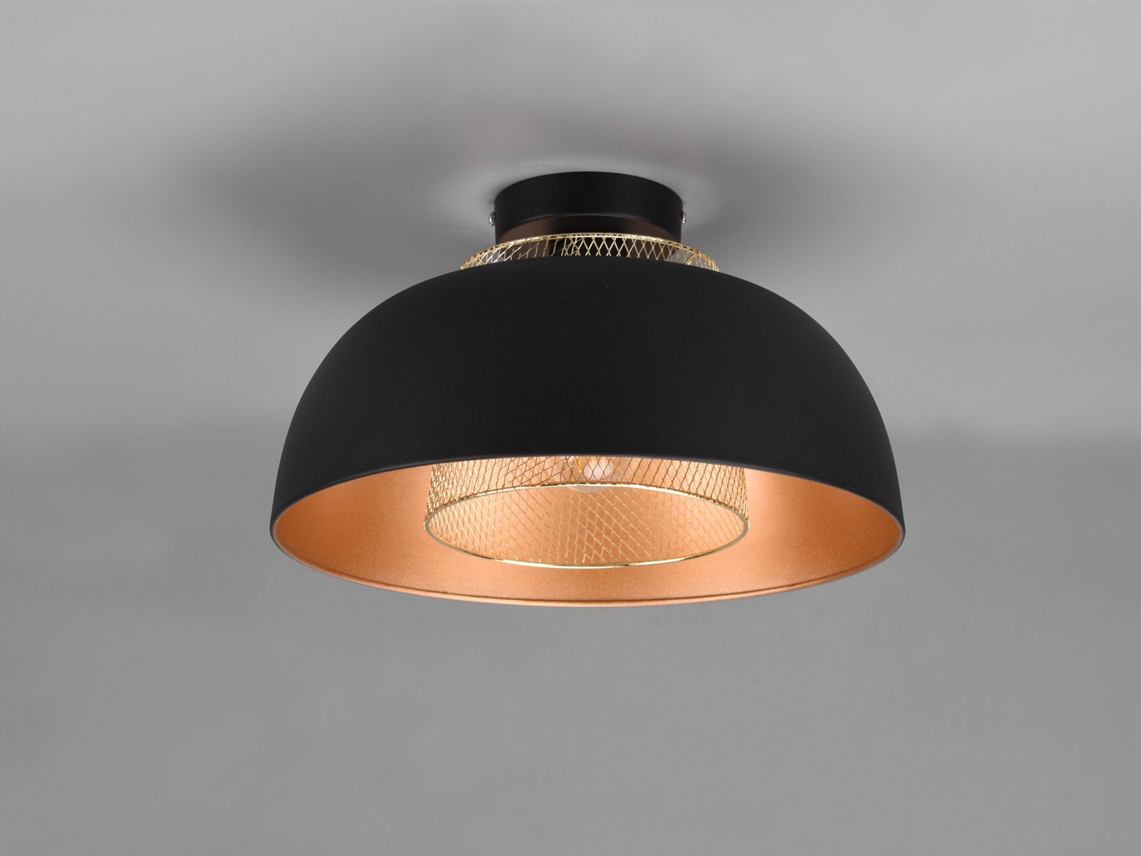 Dimmfunktion, Warmweiß, Deckenleuchte, Gold, 35cm Industrie-design ausgefallene Ø Lampen-schirm LED Schwarz meineWunschleuchte wechselbar, LED