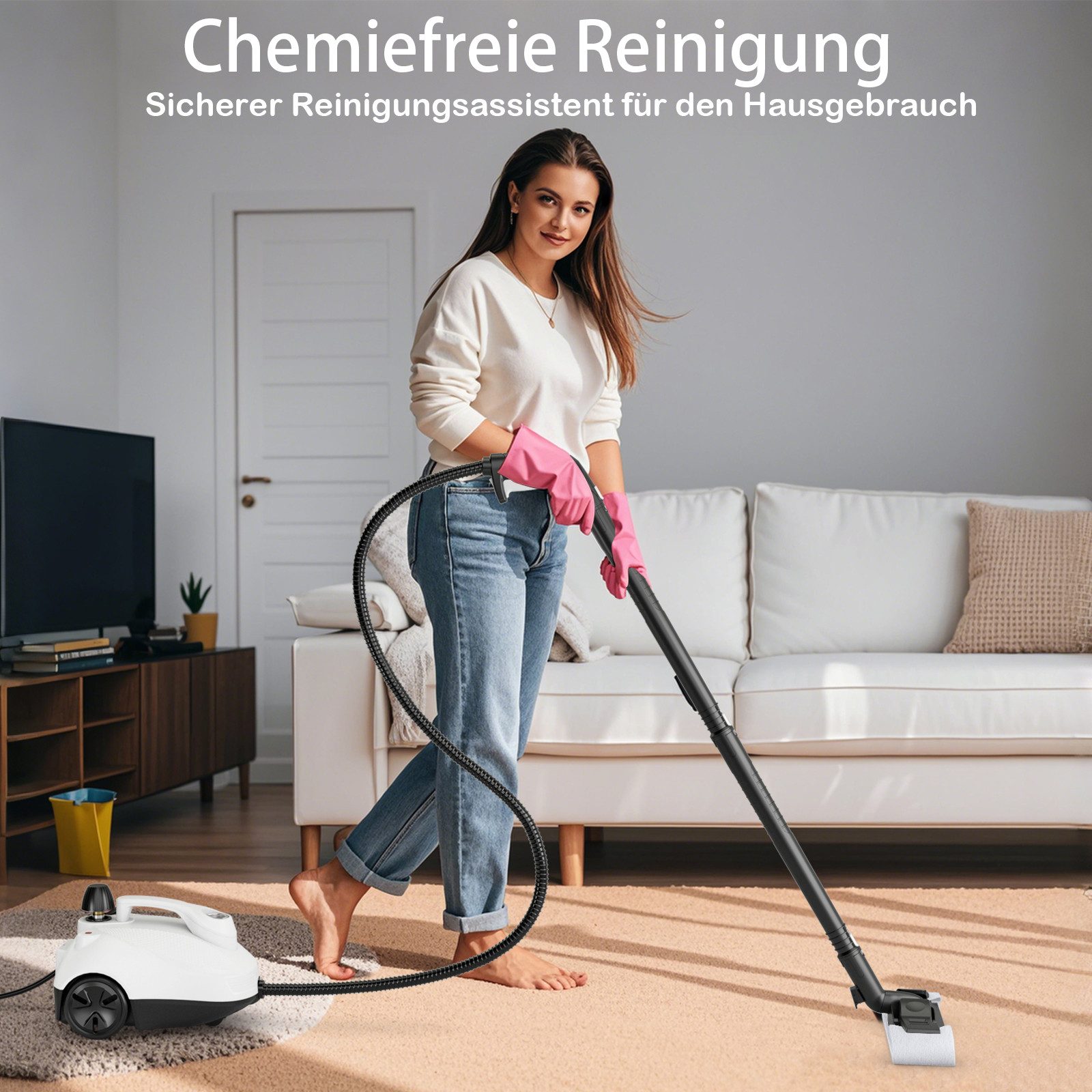 KOMFOTTEU Dampfreiniger, 2000 W, Dampfreiniger Handgerät, Bodendampfreiniger