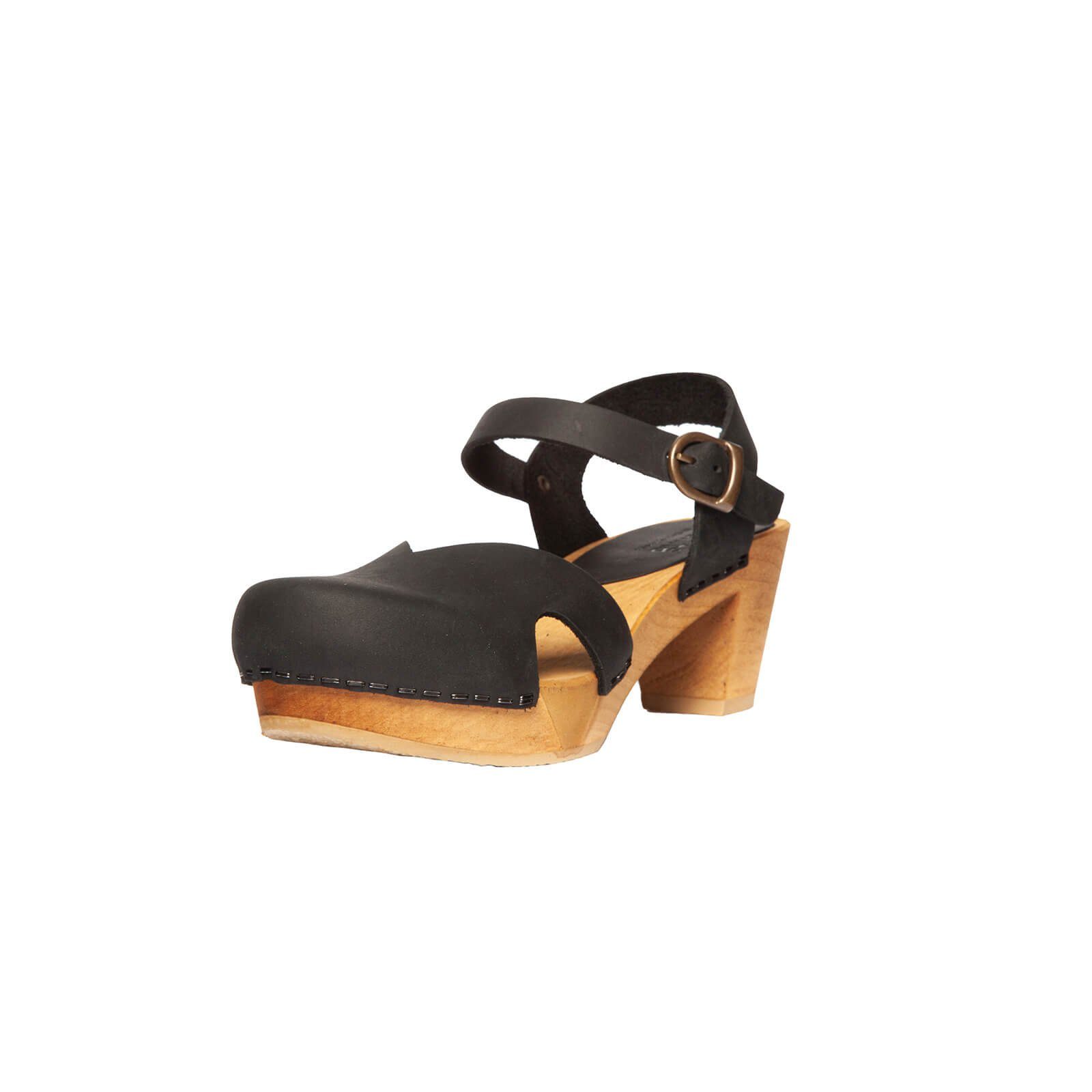 Sanita Wood-Matrix Square Flex Sandal Sandale Black Sandale