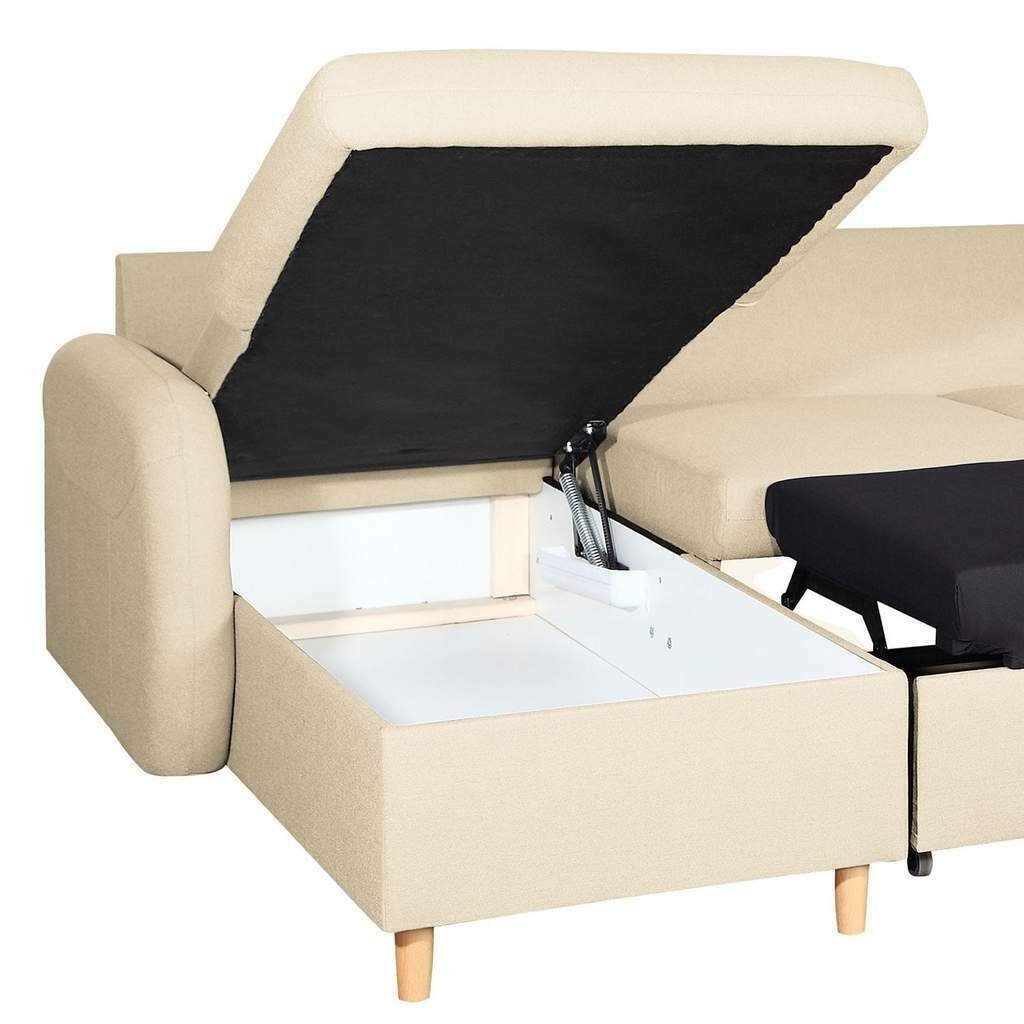 Sofa Europe in Sofa Polster Ecksofa Made U Couch Bettfunktion, Wohnlandschaft JVmoebel Form