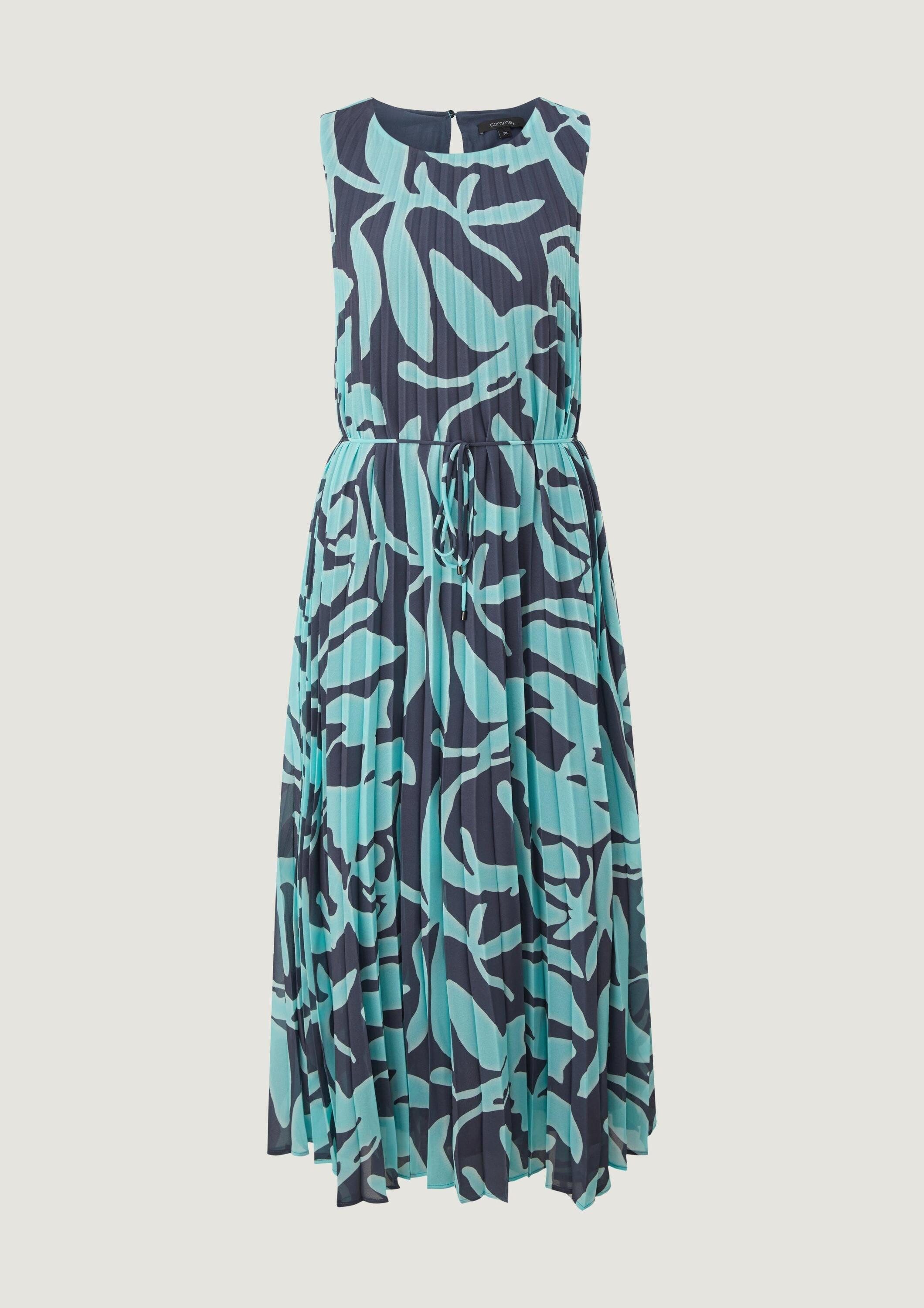 comma Maxikleid Kleid Chiffonkleid mit Plisseefalten