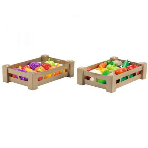Ecoiffier Spiellebensmittel Obstkiste oder Gemüsekiste, Miniaturen für Kaufmannsladen Spielküche, 1 Stück zufällig