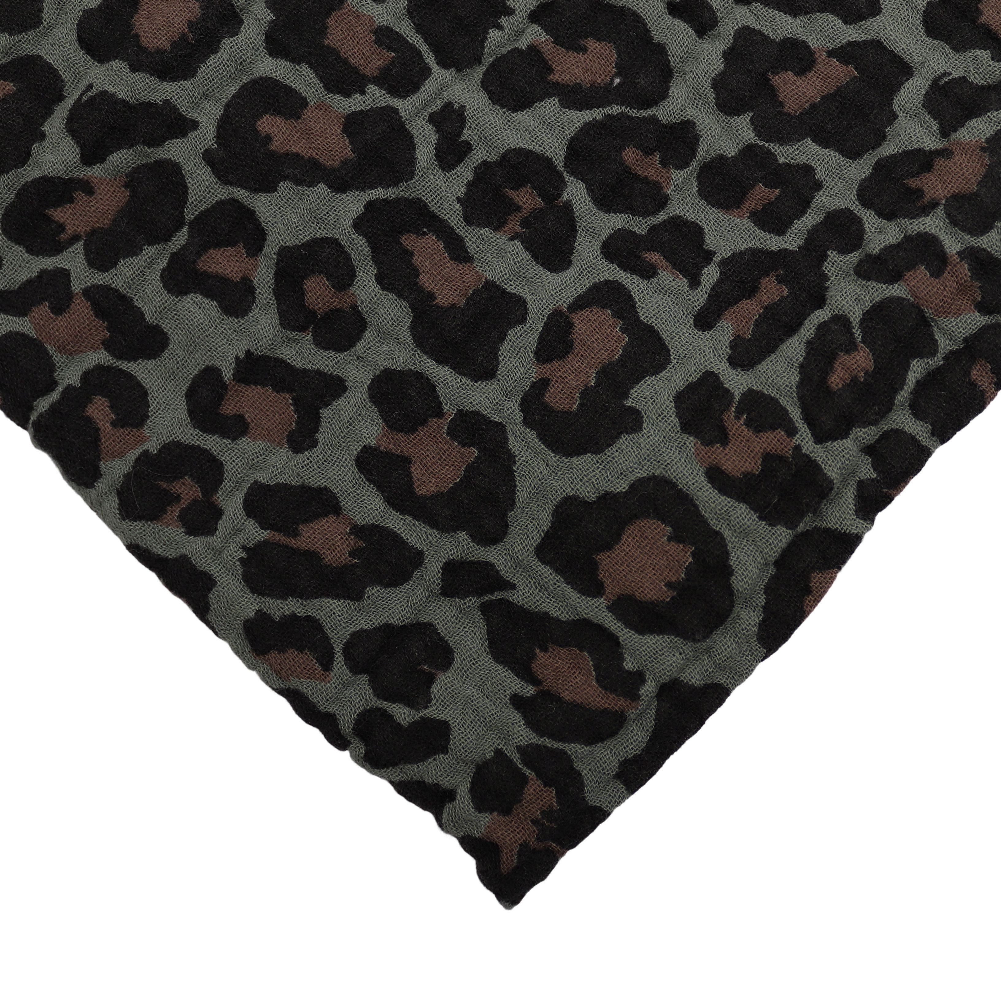 MIRROSI Loop Damen Schal aus Musellin, Made in Italy 70x20cm, Leo, Schlauchschal, (Zweimal um den Hals wickelbar, ca.70x20cm), Damen Halstuch ideal für Frühling, Sommer oder Herbst