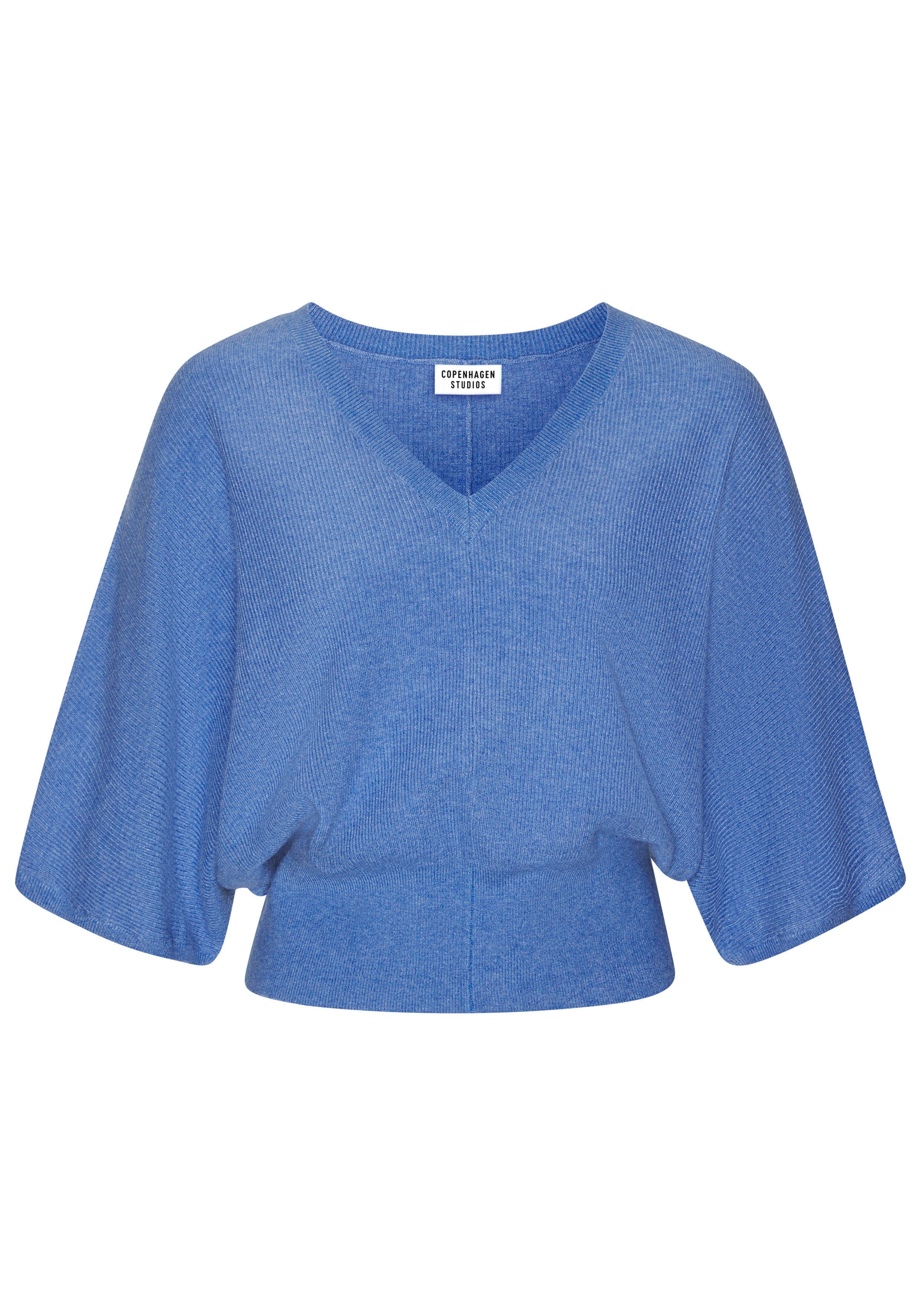 Copenhagen Studios Fledermausshirt aus hochwertiger, feiner Rippe, Loungewear