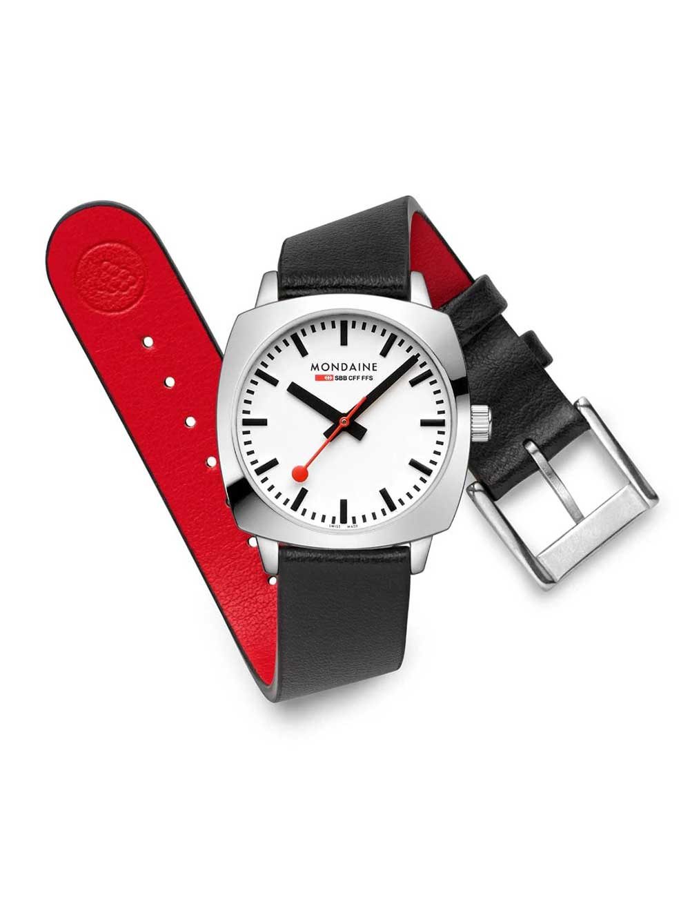 MONDAINE Automatikuhr Mondaine MSL.31110.LBV Damenuhr Petite Cushion 31mm 5ATM Mondaine MSL.31110.LBV Damenuhr Petite Cushion 31mm 5ATM