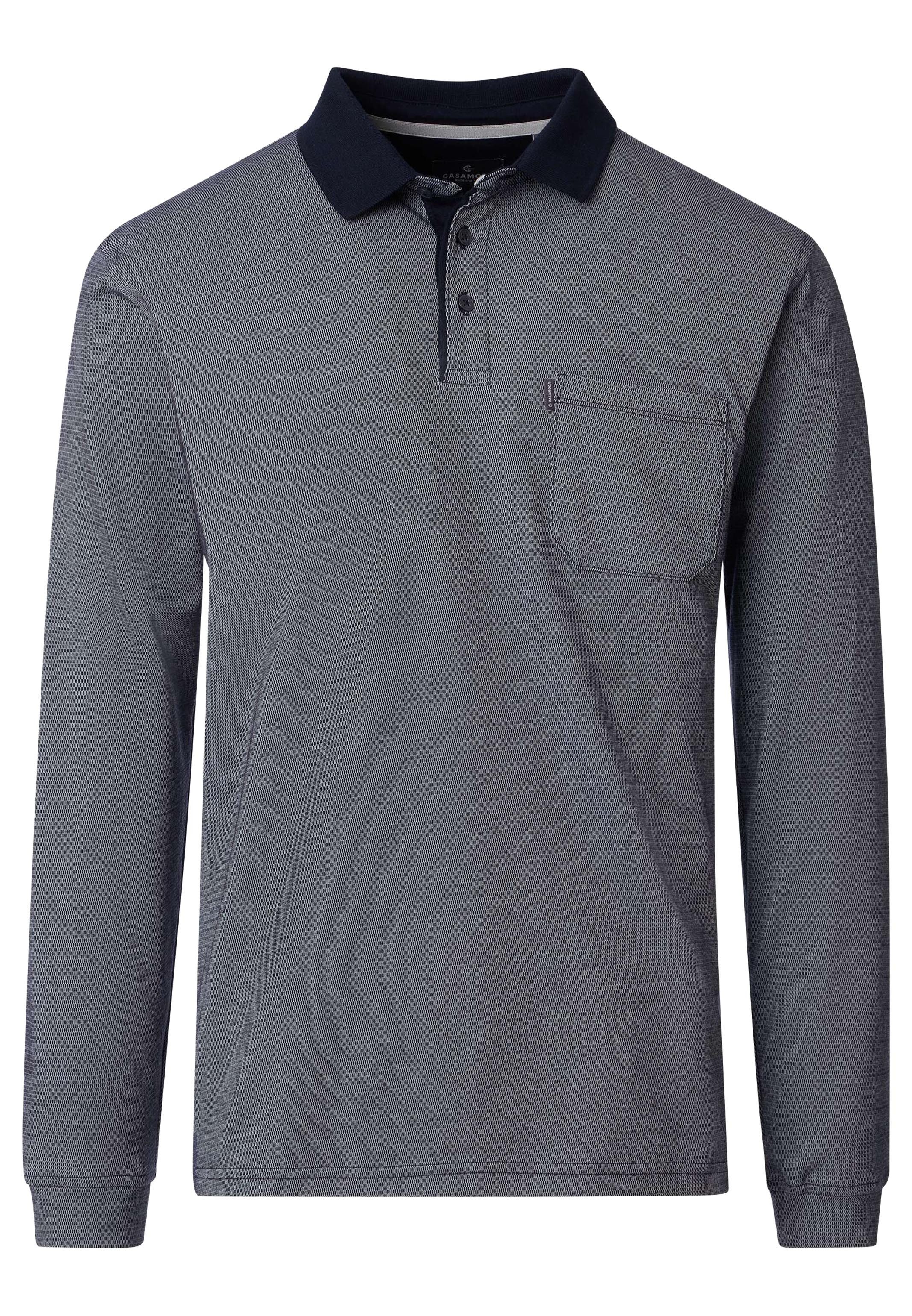 CASAMODA Langarm-Poloshirt Basic (1-tlg) Poloshirt - Baumwolle - Atmungsaktiv - Normale Passform