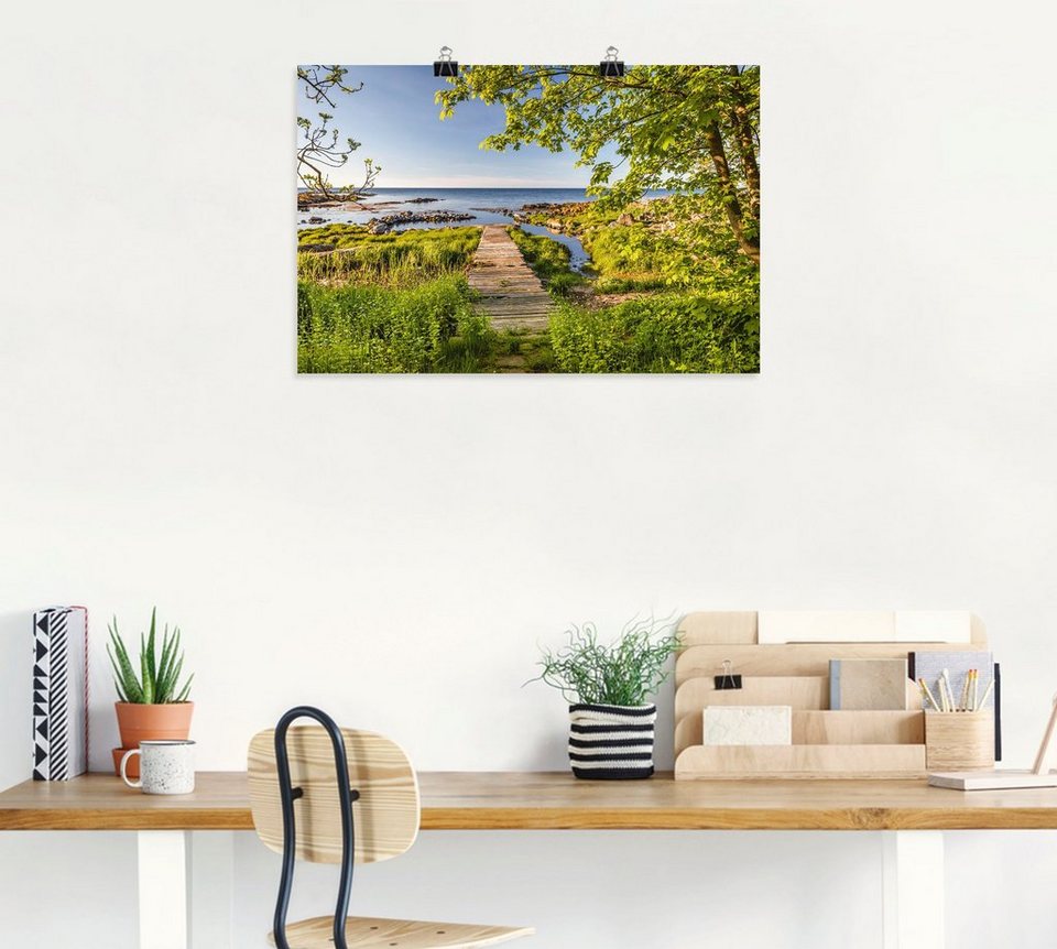 Wandaufkleber Poster Der Weg Bornholm, Meer versch. Größen in St), oder Alubild, auf Wandbild Artland (1 als Küstenbilder Leinwandbild, zum