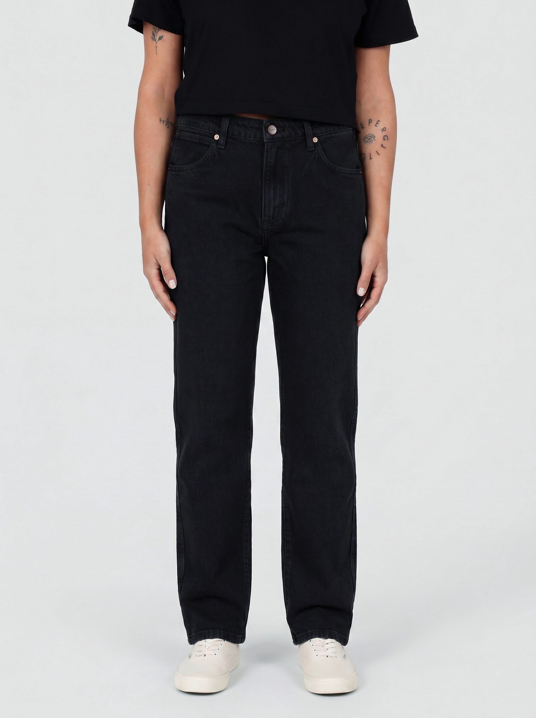 Wrangler Straight-Jeans reguläre, gerade Beinform - SUNSET BLACK/ SUGARCOVE leicht verwaschen, geringer Stretch