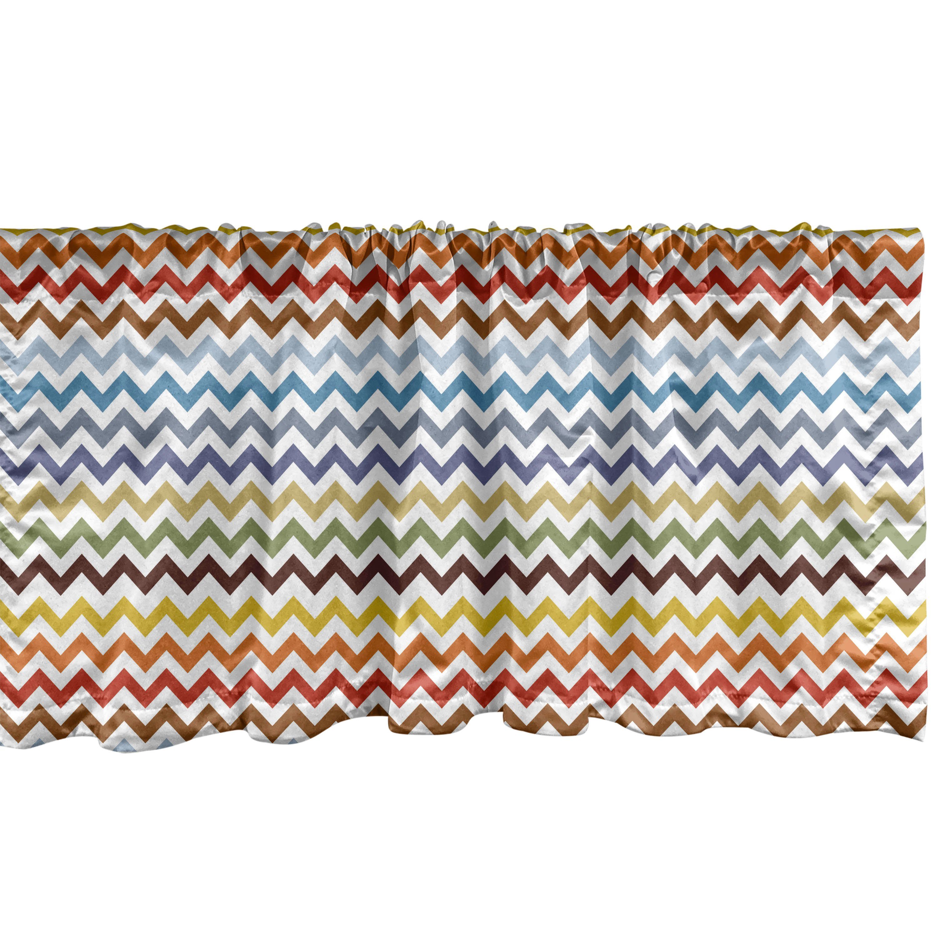 Vorhang Stangentasche, Zigzag Chevron für Abakuhaus, Volant Bunt Ostern Schlafzimmer Scheibengardine Dekor Küche Microfaser, mit