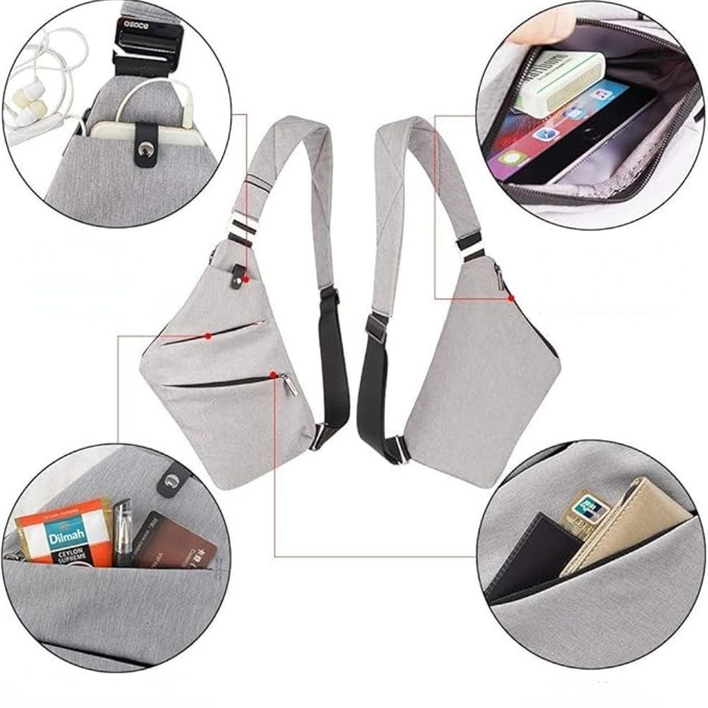 Blusmart Umhängetasche Wasserdichte Unisex-Outdoor-Umhängetasche (Multi-Tas günstig online kaufen