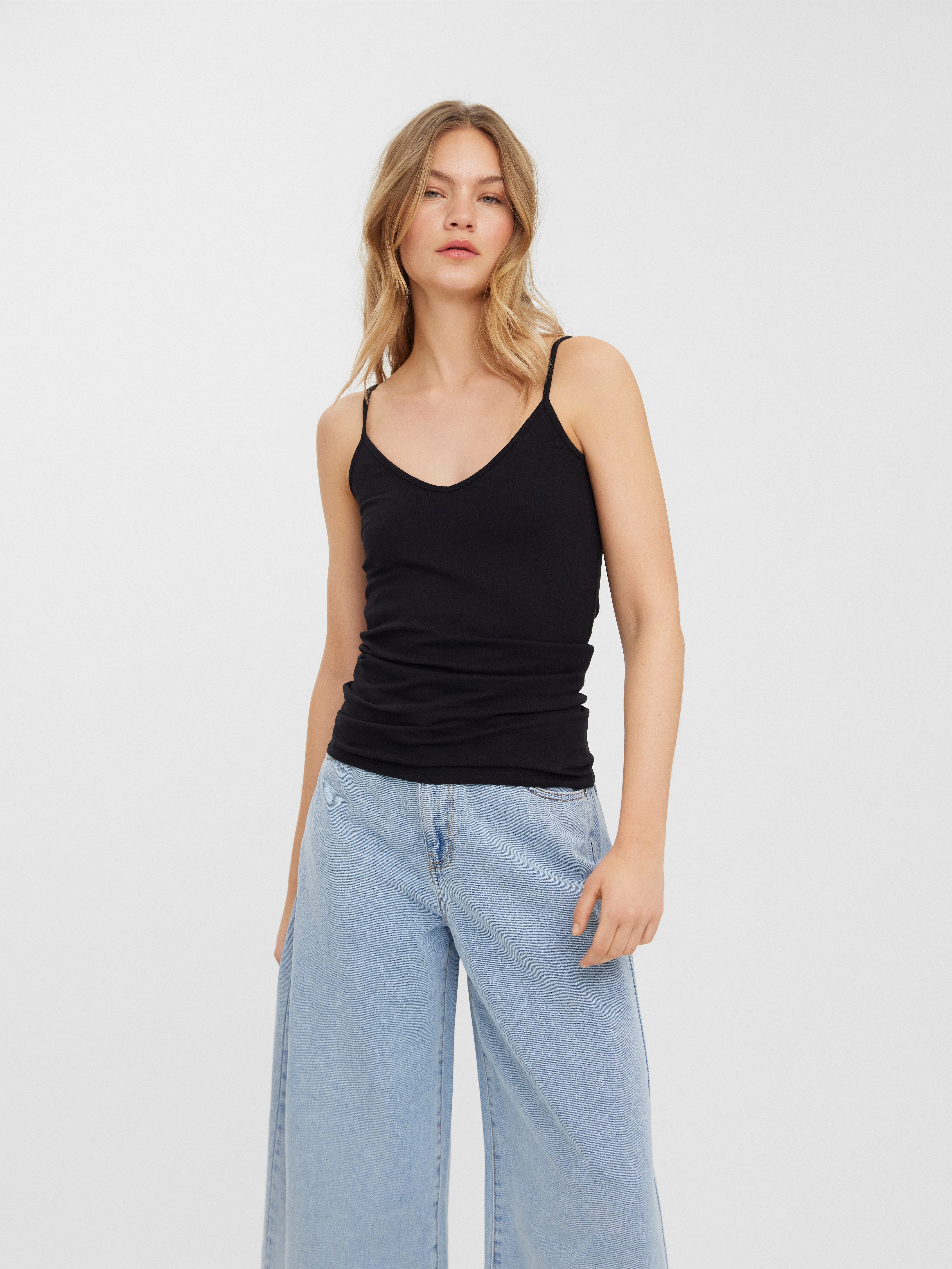 Vero Moda Spaghettitop VMMAXI MY SOFT V SINGLET 2PACK (2-tlg., 2er-Pack) Baumwollmischung, slim fit – Bild 5 von 5