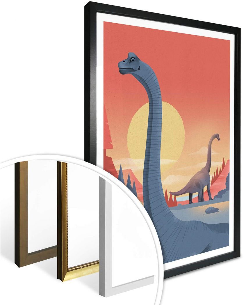 Poster, St), Dinosaurier Wall-Art Wandbild, (1 Poster Wandposter Bild, Brachiosaurus,