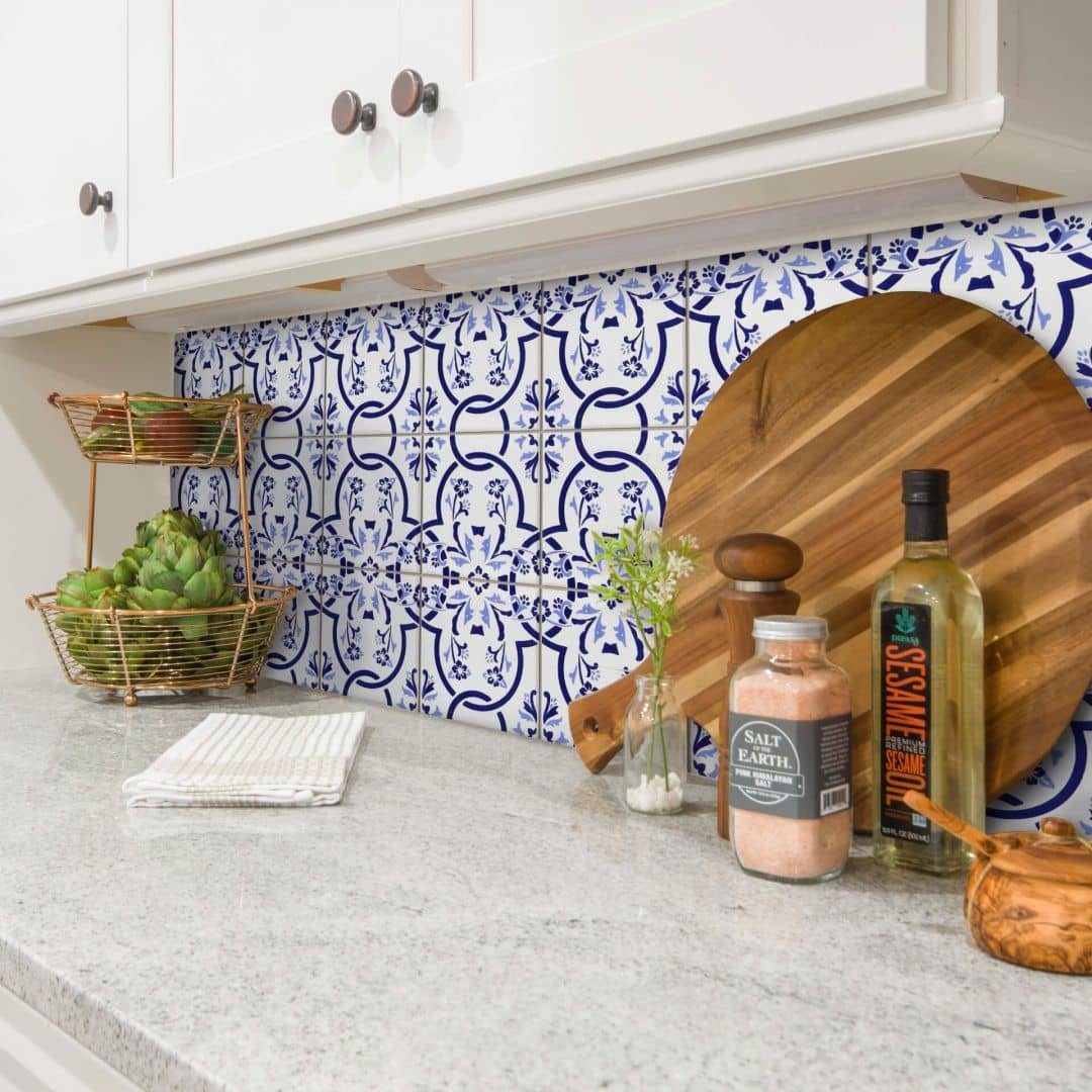 K&L Wall Art Плиткаaufkleber Portugal, retro, blau, selbstklebend, 12er Set