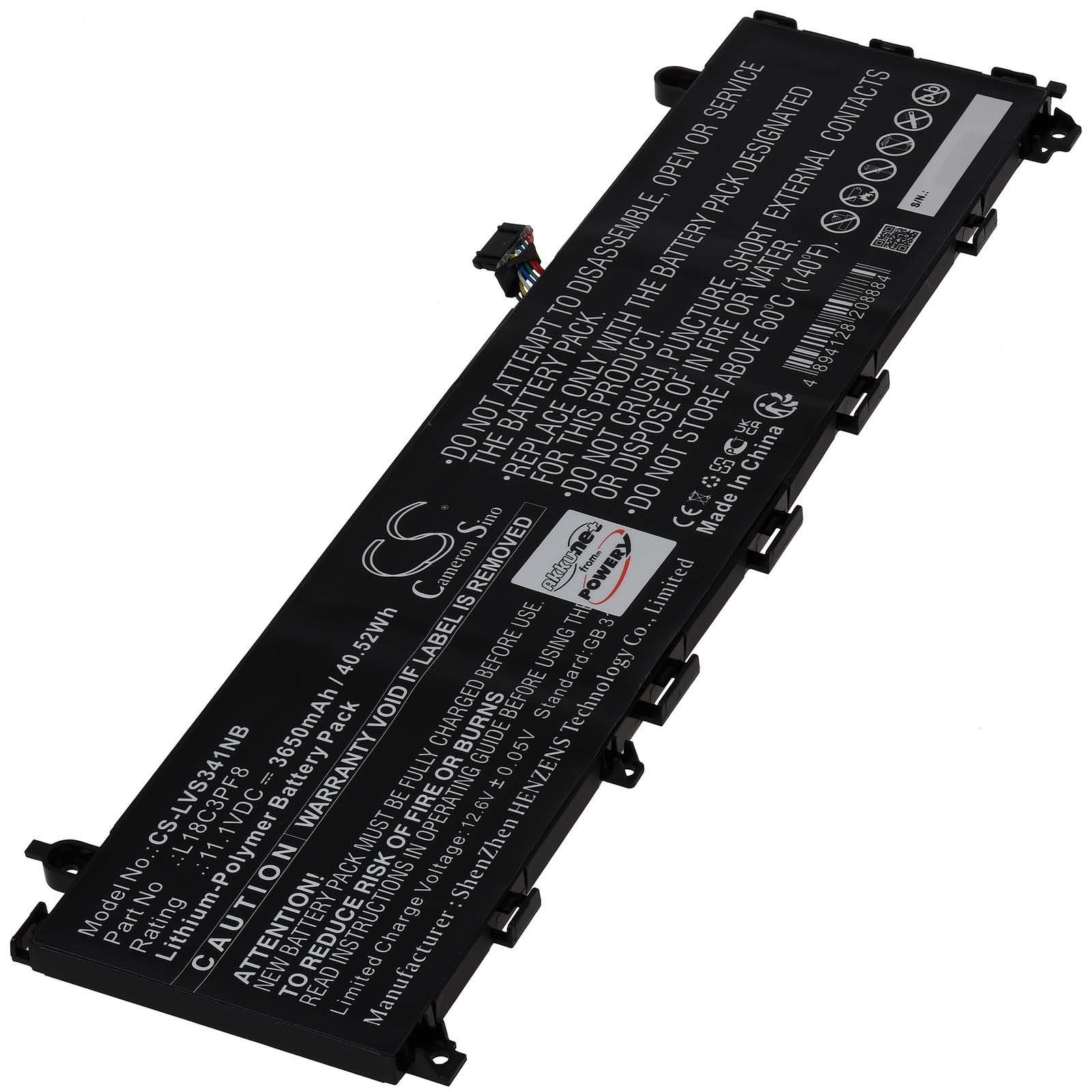 Powery Akku für Lenovo S340-13IML Laptop-Akku 3650 mAh (11.1 V)
