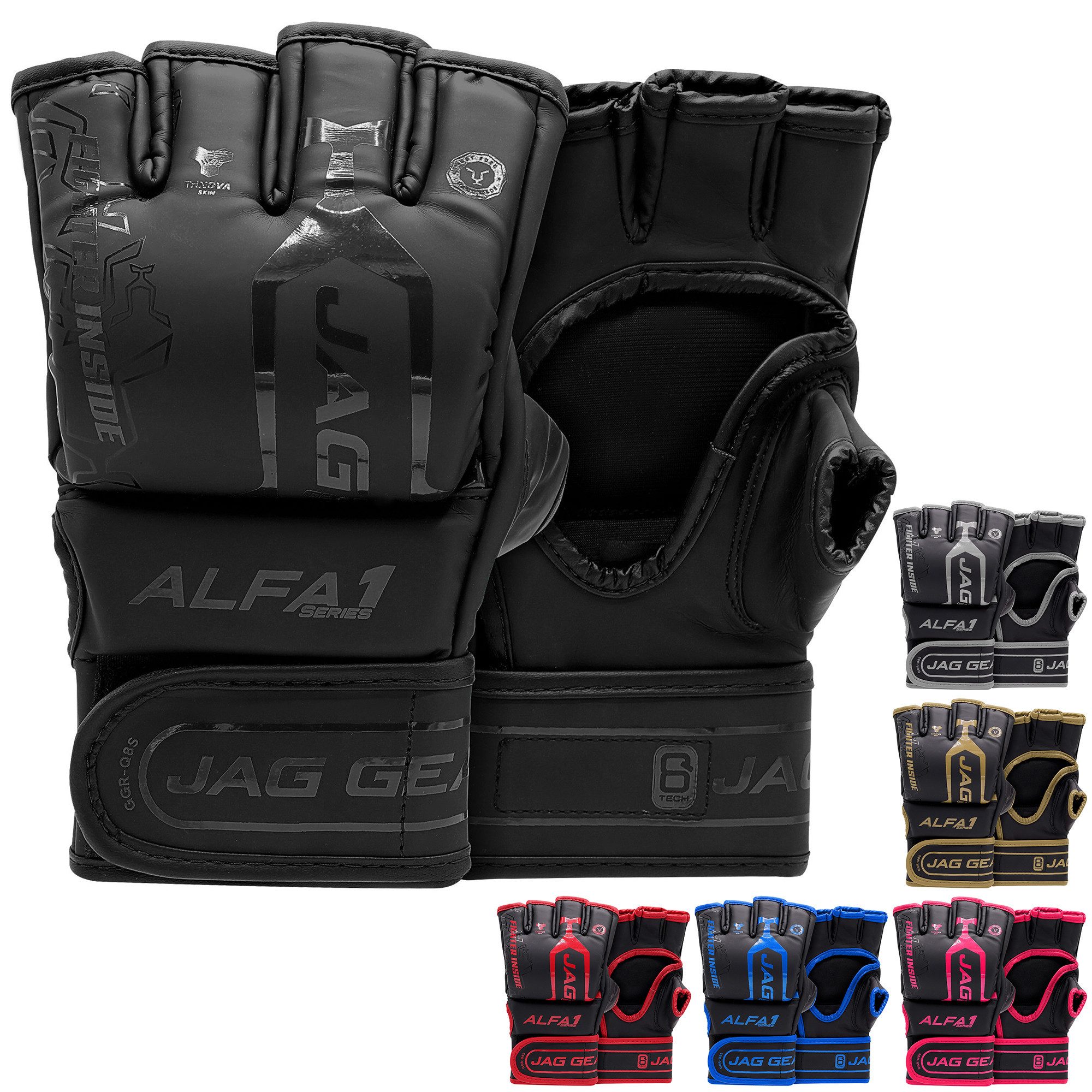 JAG GEARS MMA-Handschuhe MMA-Handschuhe Boxen Kickboxen Grappling und Sparring Handgelenkschutz (Set), Open-Palm MMA Gloves mit High-Density Knöchel- & Handschutz
