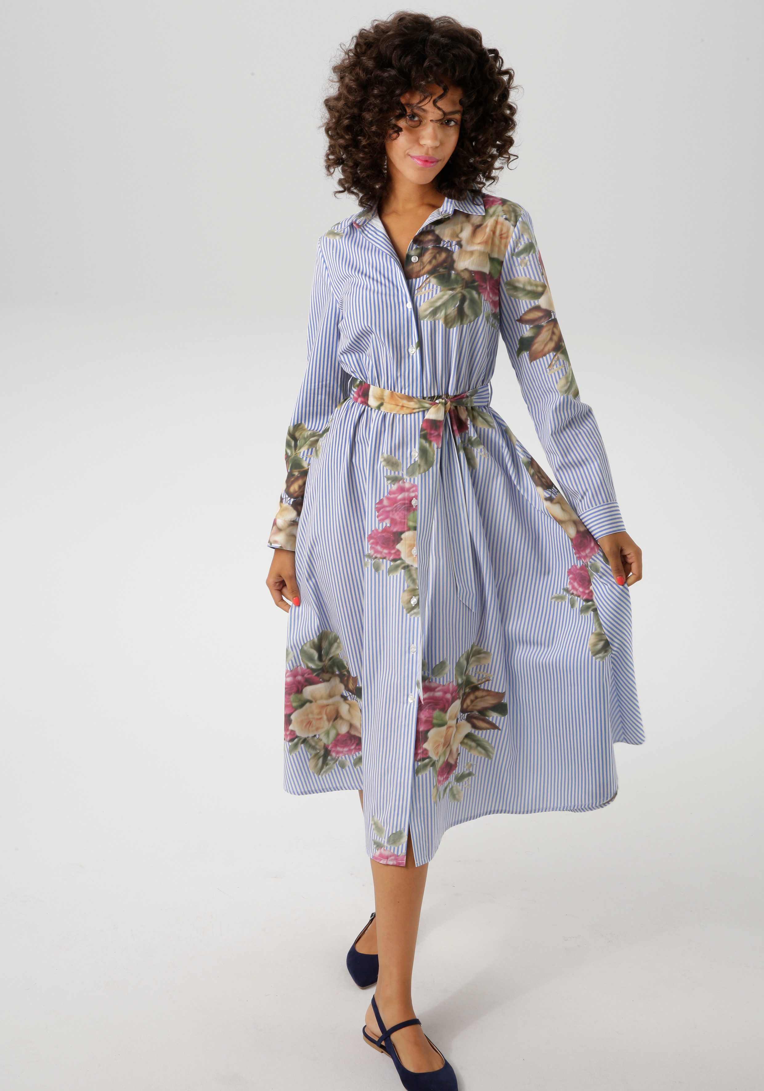 Aniston CASUAL Blusenkleid mit Rosen auf günstig online kaufen