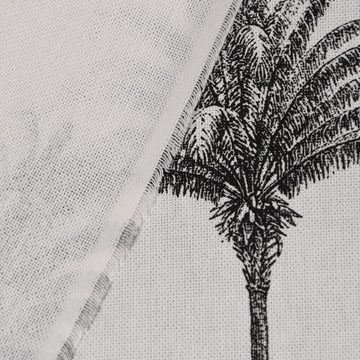 Vorhang SCHÖNER LEBEN. Vorhang Palmen Botanik Tropical ecru schwarz 245cm, SCHÖNER LEBEN., Ösen (1 St), blickdicht, Baumwolle, handmade, made in Germany, vorgewaschen