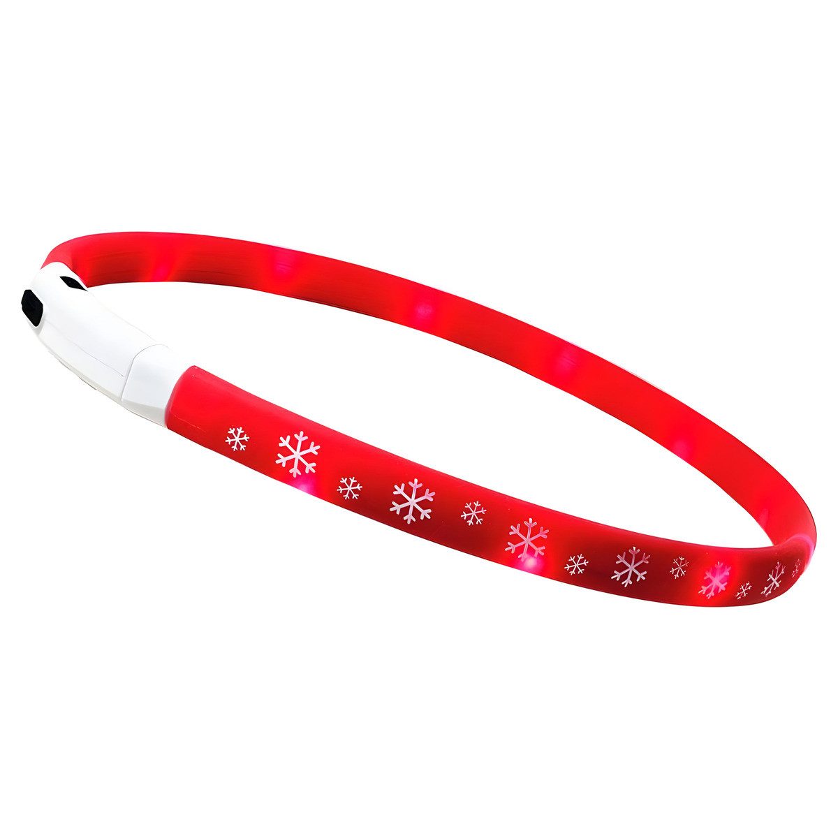 Nobby Hundehalsbandleuchte Xmas LED Lichtschlauch Flake rot