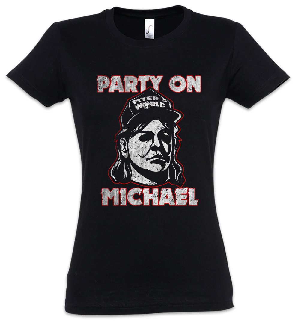 Urban Backwoods Print-Shirt Party On Michael Damen T-Shirt Halloween Horror H20 Myers Waynes (1-tlg) Wayne's Gore World Slasher