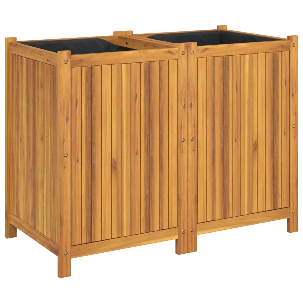 vidaXL Blumentopf Pflanzkübel mit Einlage 100x50x75 cm Massivholz (1 St)