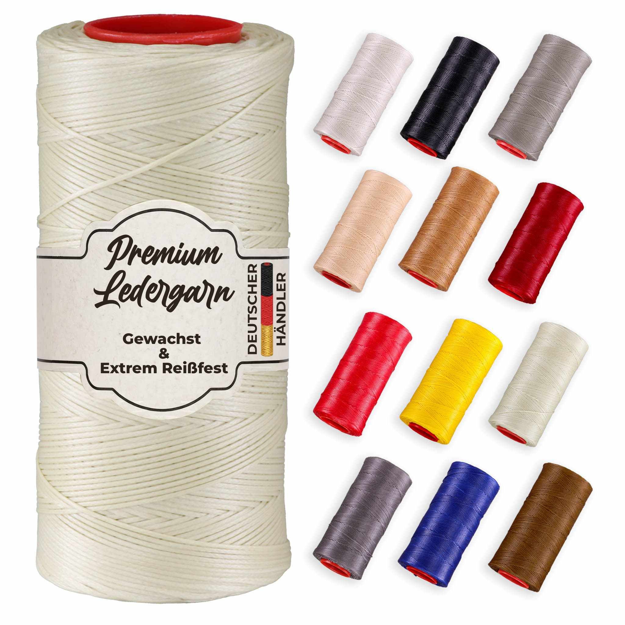 Langlauf Schuhbedarf Ledergarn gewachst 0,8mm - 250m Sattlergarn 100% Polyester Nähgarn