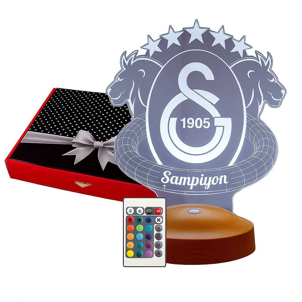 Geschenkelampe LED Nachttischlampe Galatasaray Fanartikel 3D günstig online kaufen