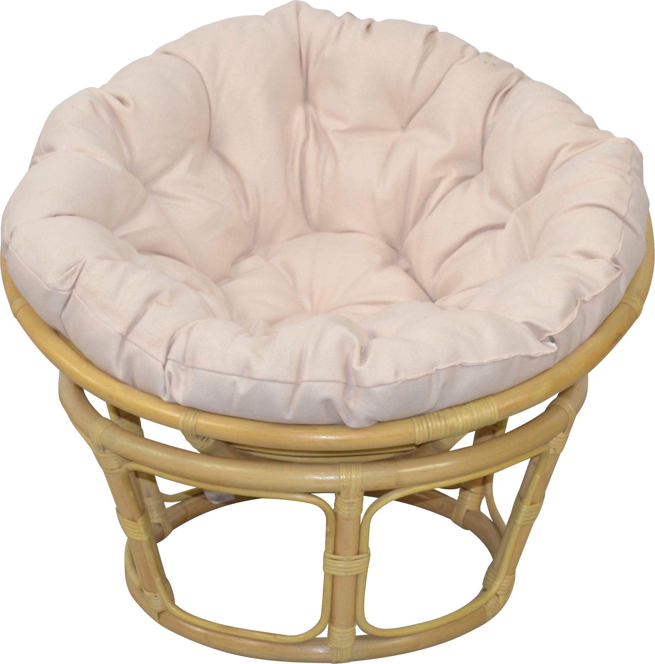 Home affaire Rattanstuhl Papasansessel, TOPSELLER!, aus geflochtenem Rattan, in verschiedenen Größen (80-110 cm)