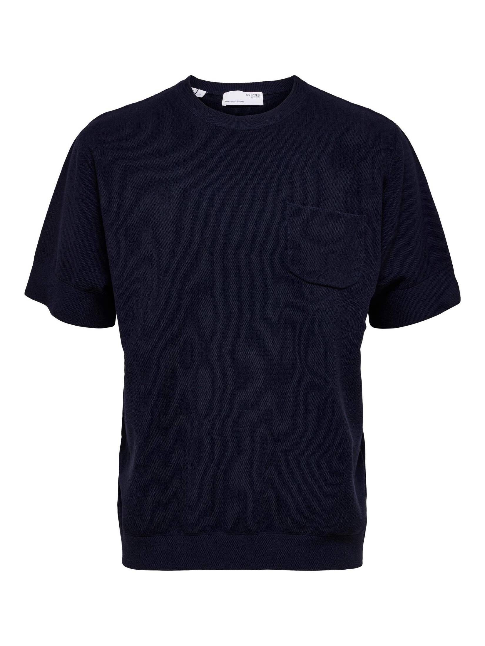 SELECTED HOMME T-Shirt Herren T-Shirt SLHREES SS KNIT (1-tlg)