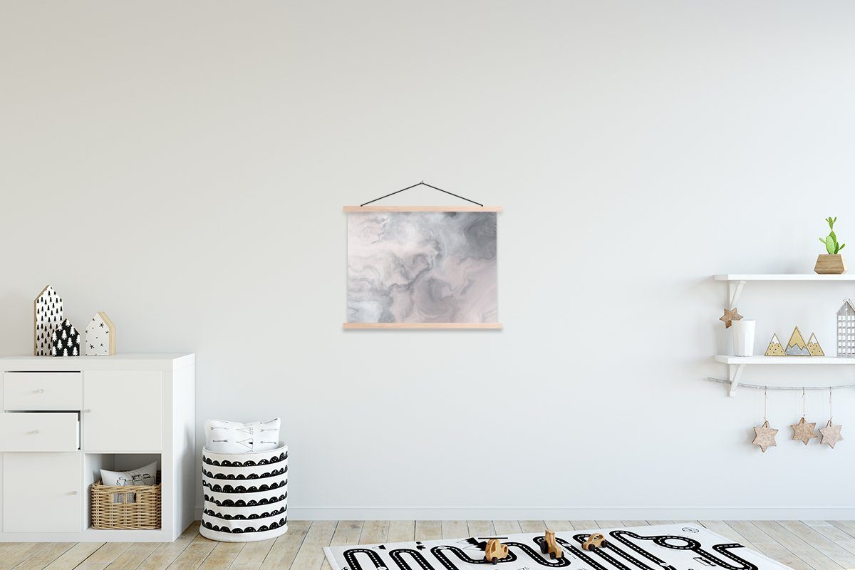 MuchoWow Poster Wolken - Abstrakt - Malen, (1 St), Posterleiste, Textilposter für Wohnzimmer, Bilderleiste, Magnetisch