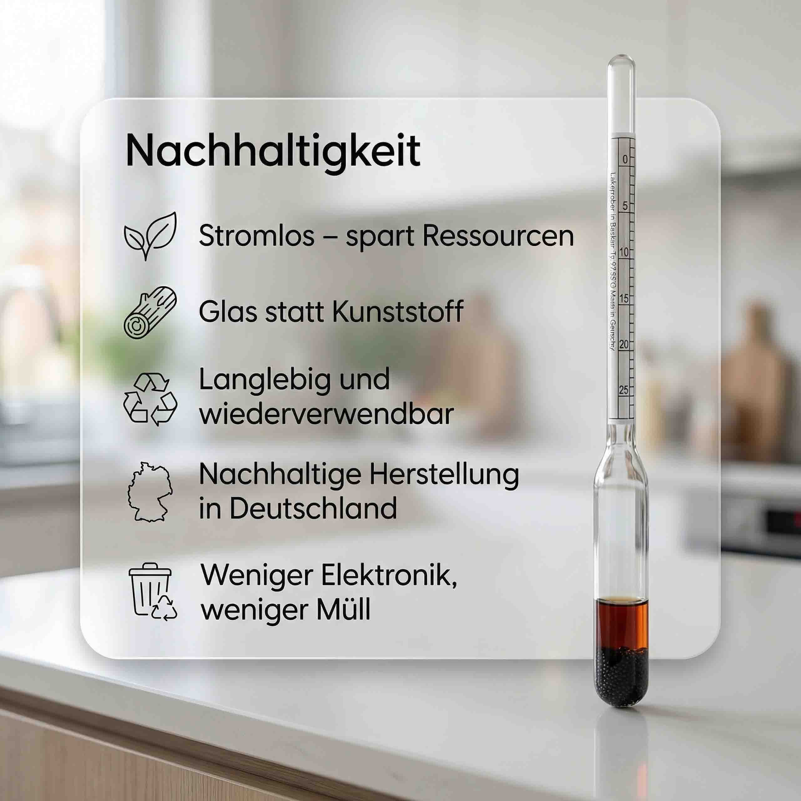 Lantelme Kochthermometer Pökel Set Lakeprober und Glas Thermometer zum Einmachen Einwecken, Salz Messgerät Lakespindel Deutsche Herstellung, Salzlake Prüfer Analog Lakeprüfer